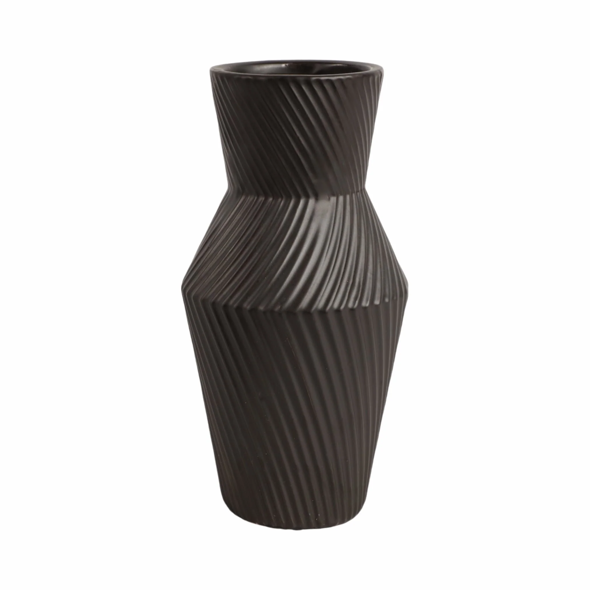 11" Modern Totem Vase, Black