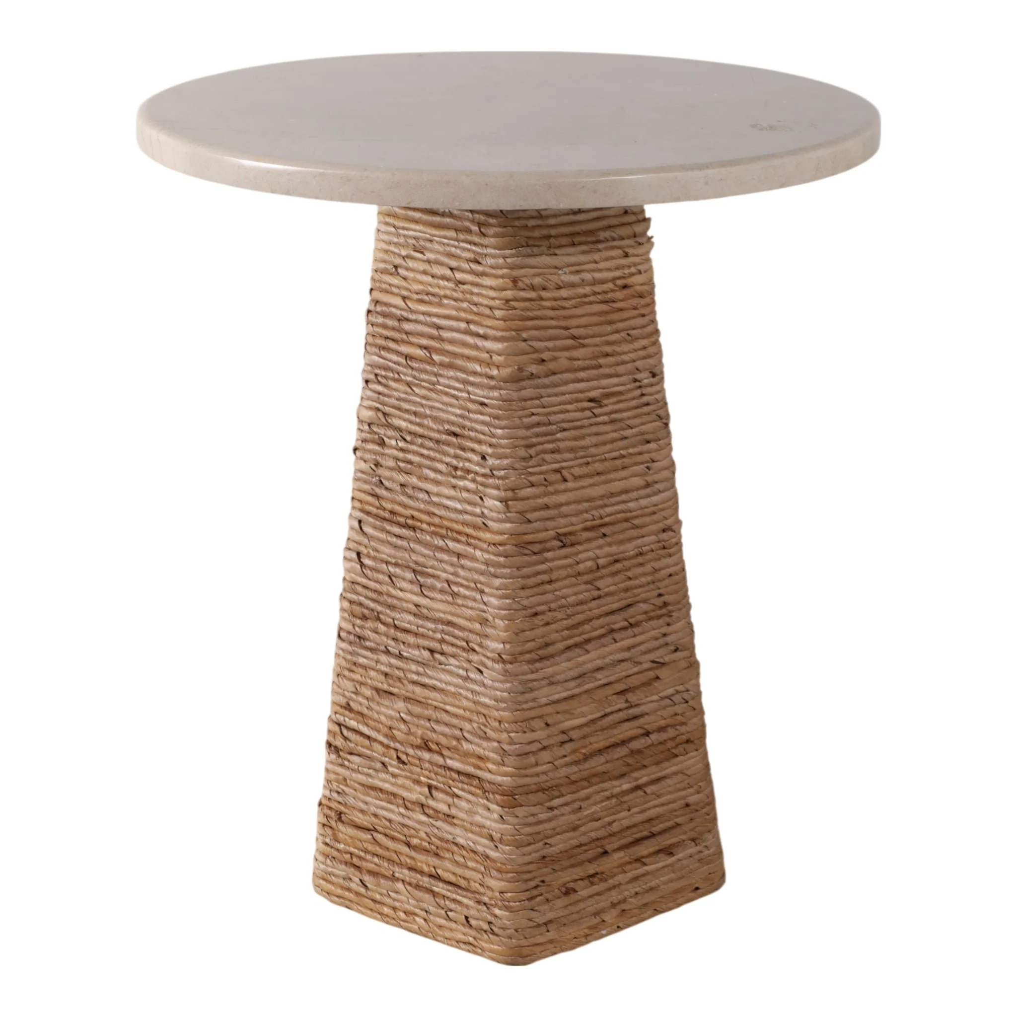 20x17" Marble Top Pandan Hex Base Accent Table, Iv