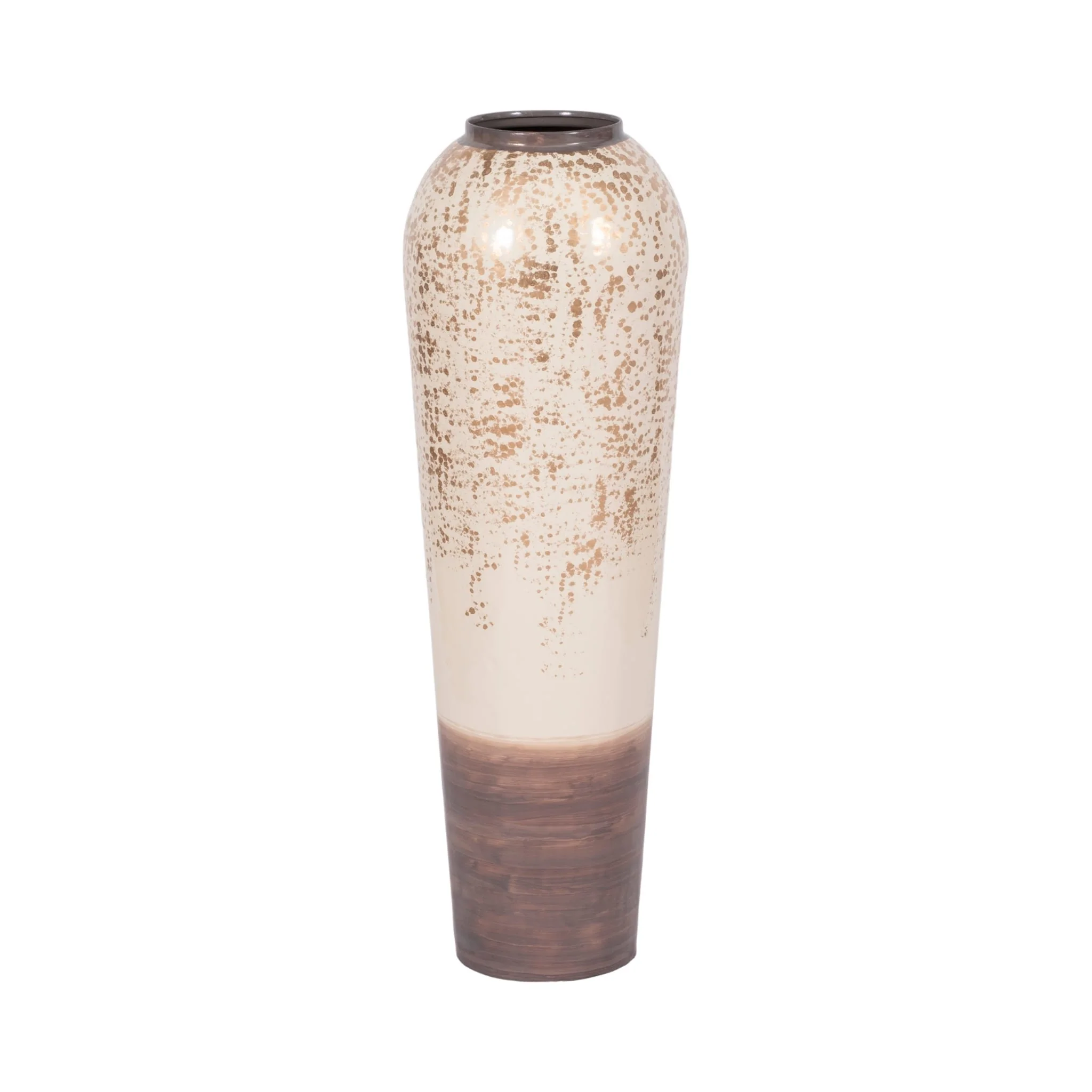 33" Opulence Metal Floor Vase, Grey Multi