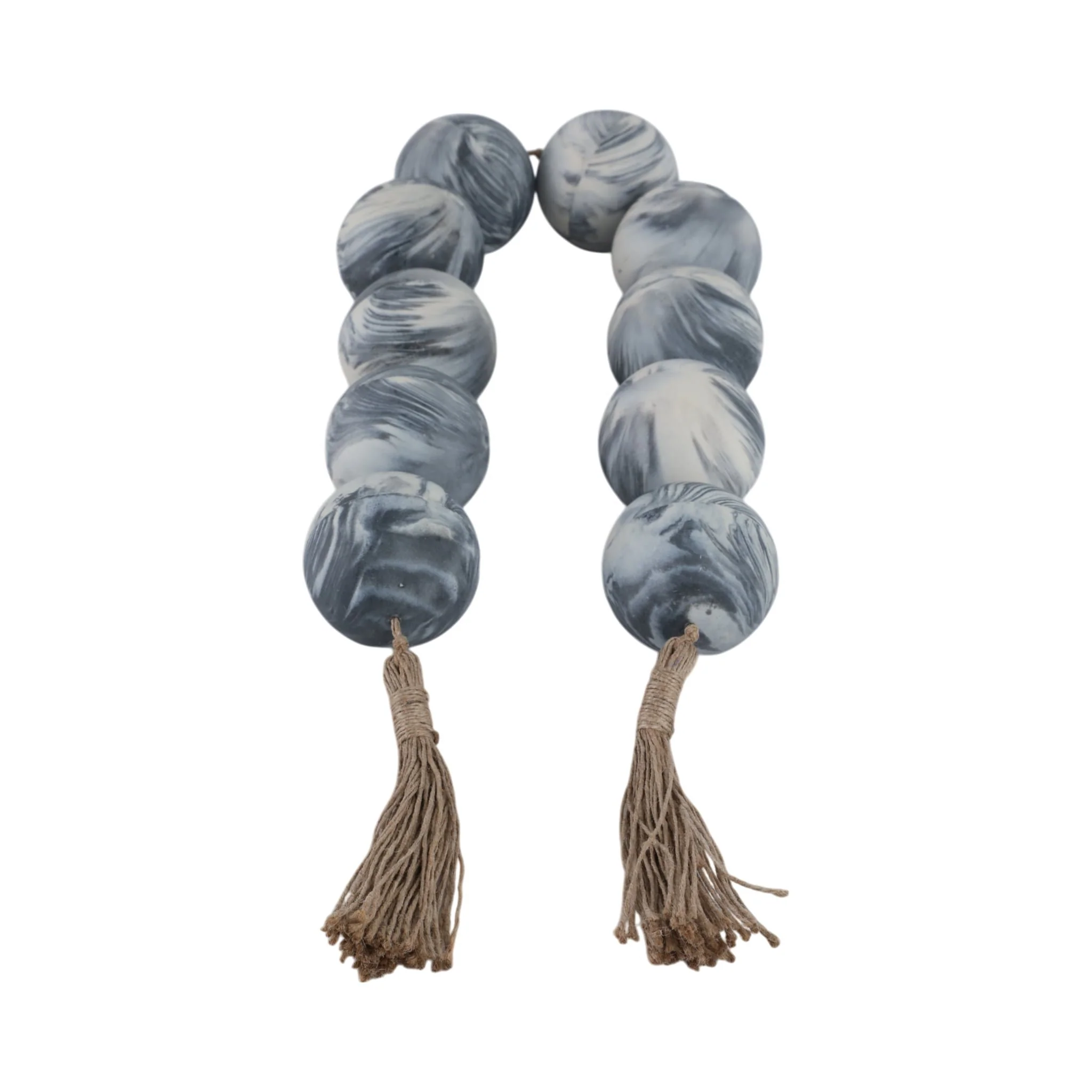 49x3" Marbled Bead Garland, Black/white