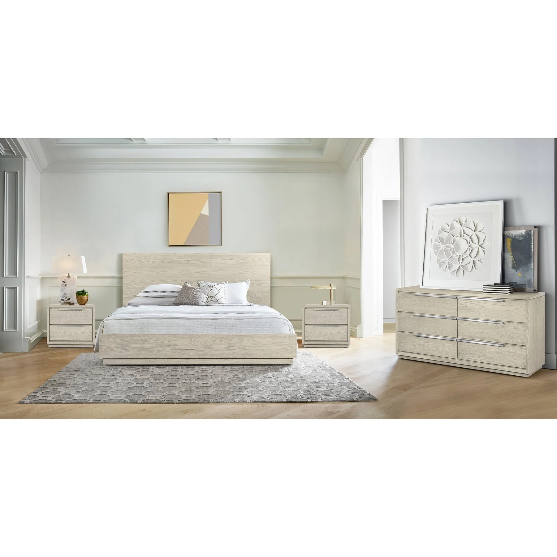 Abbey 2 Drawer Nightstand in Gray Oak Wood - Image 8