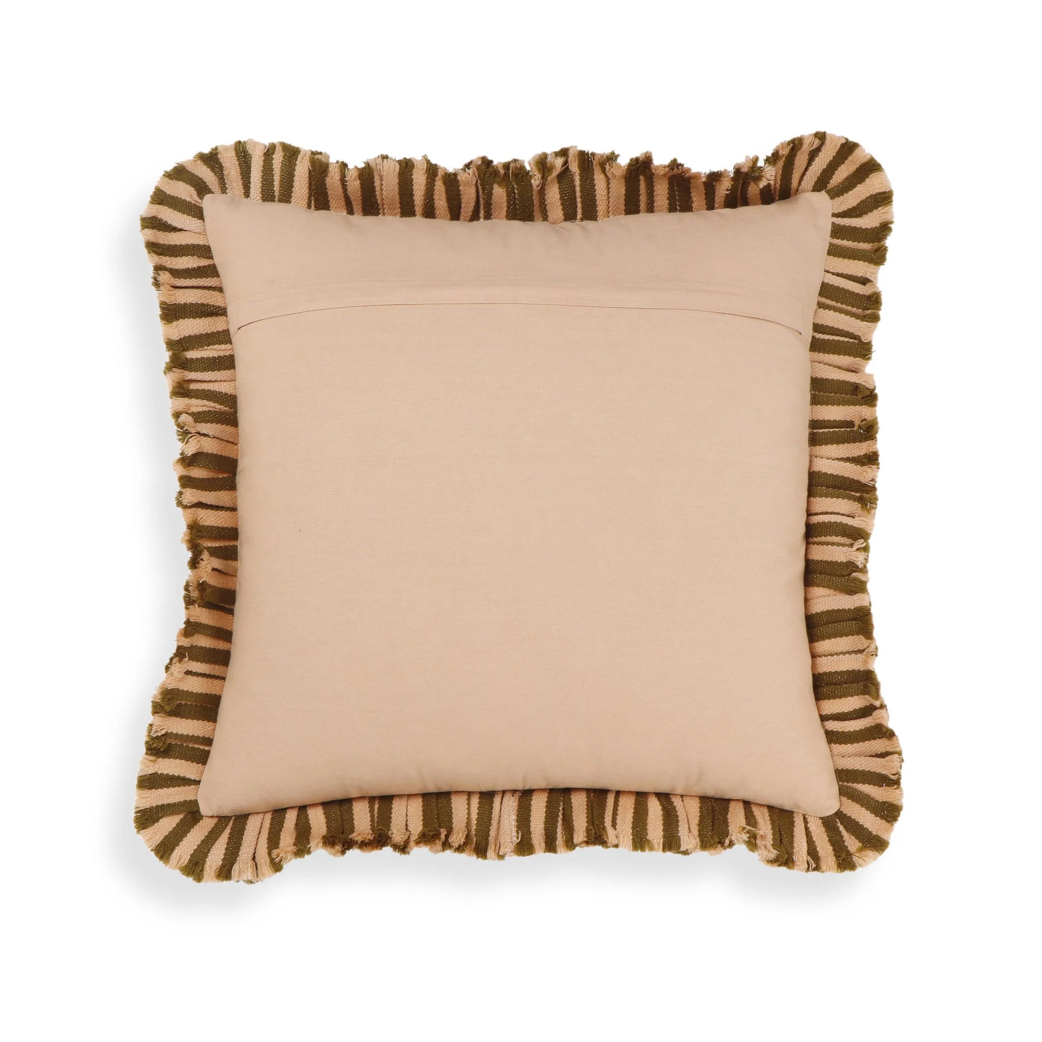Alessia Taupe Striped Ruffle 20 inch Square Accent Pillow - Image 5
