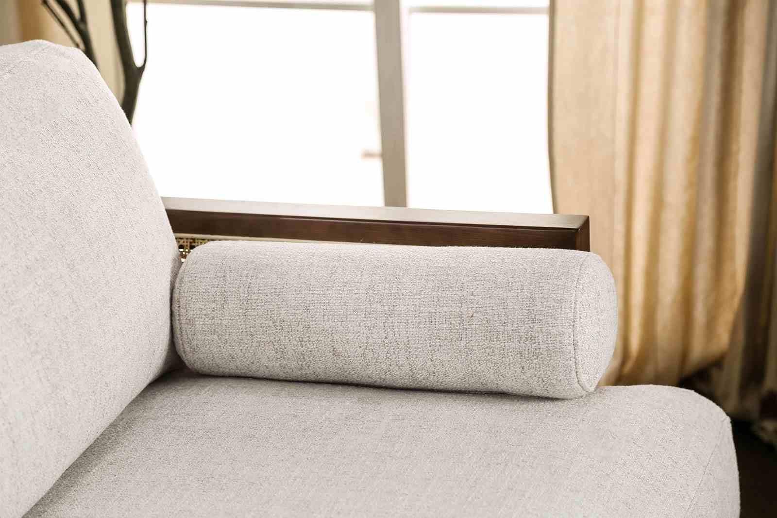 Alesund Loveseat, Beige/Walnut - Image 5