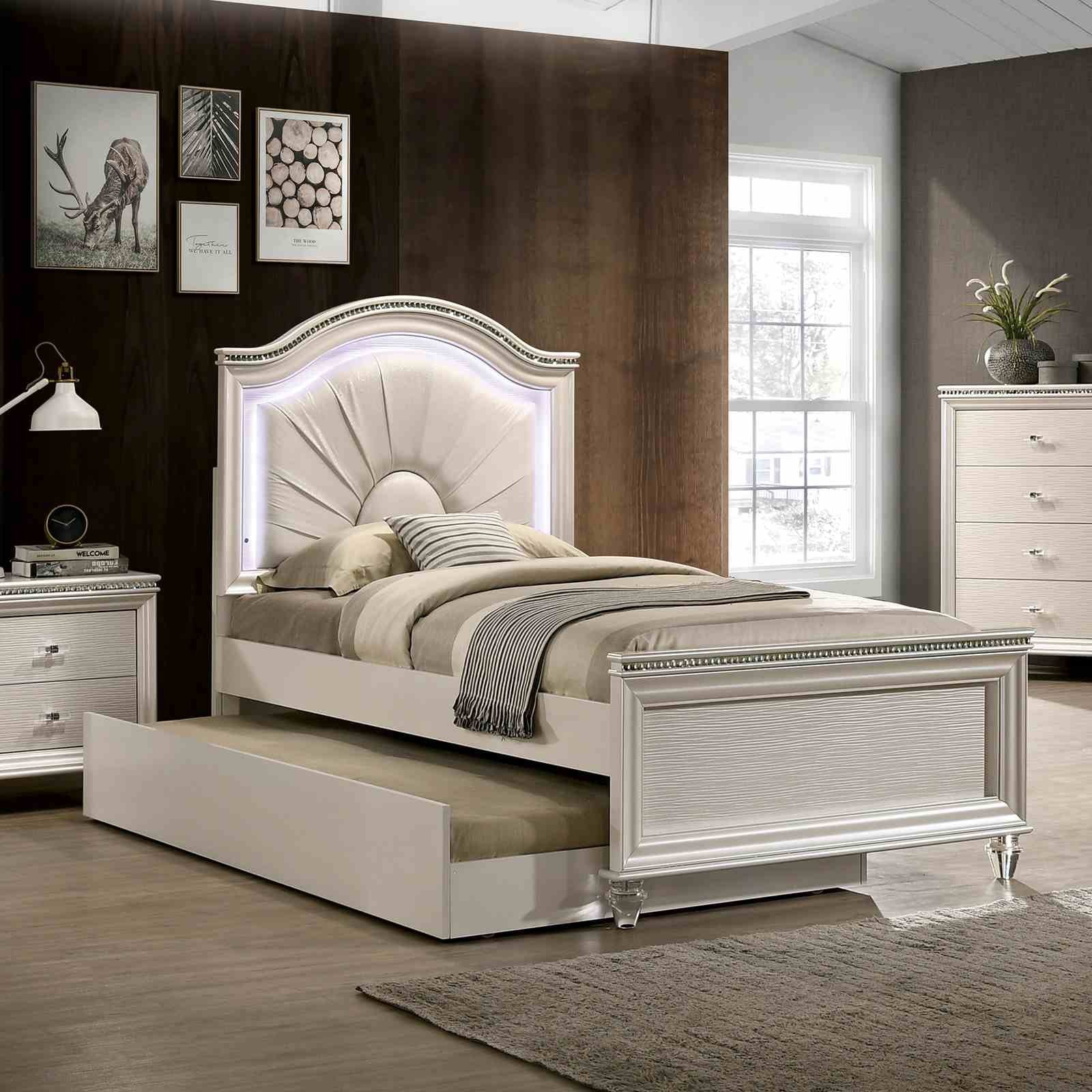 Allie Twin Bed, Pearl White