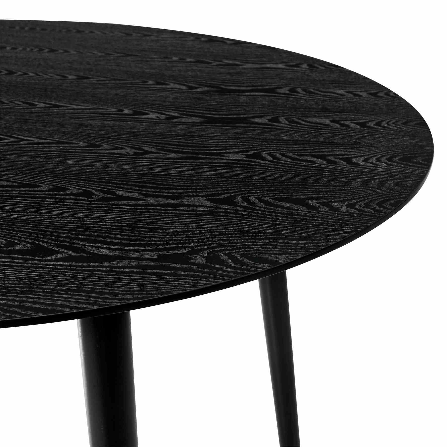 Arcadia and Azalea 48" Round Gray and Black Wood 5 Piece Dining Set - Image 7