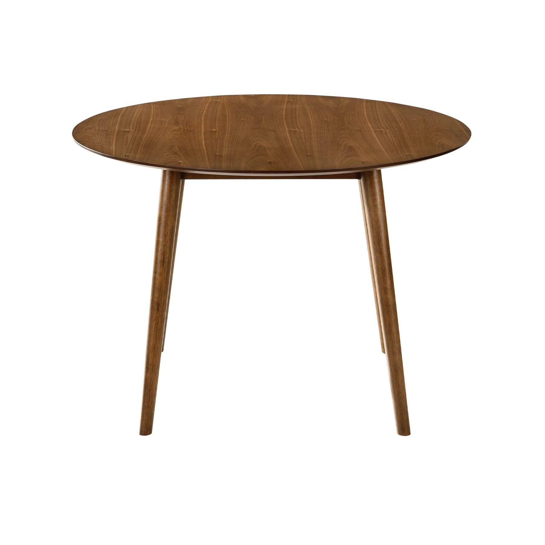 Arcadia and Juno 42" Round Orange and Walnut Wood 5 Piece Dining Set - Image 5