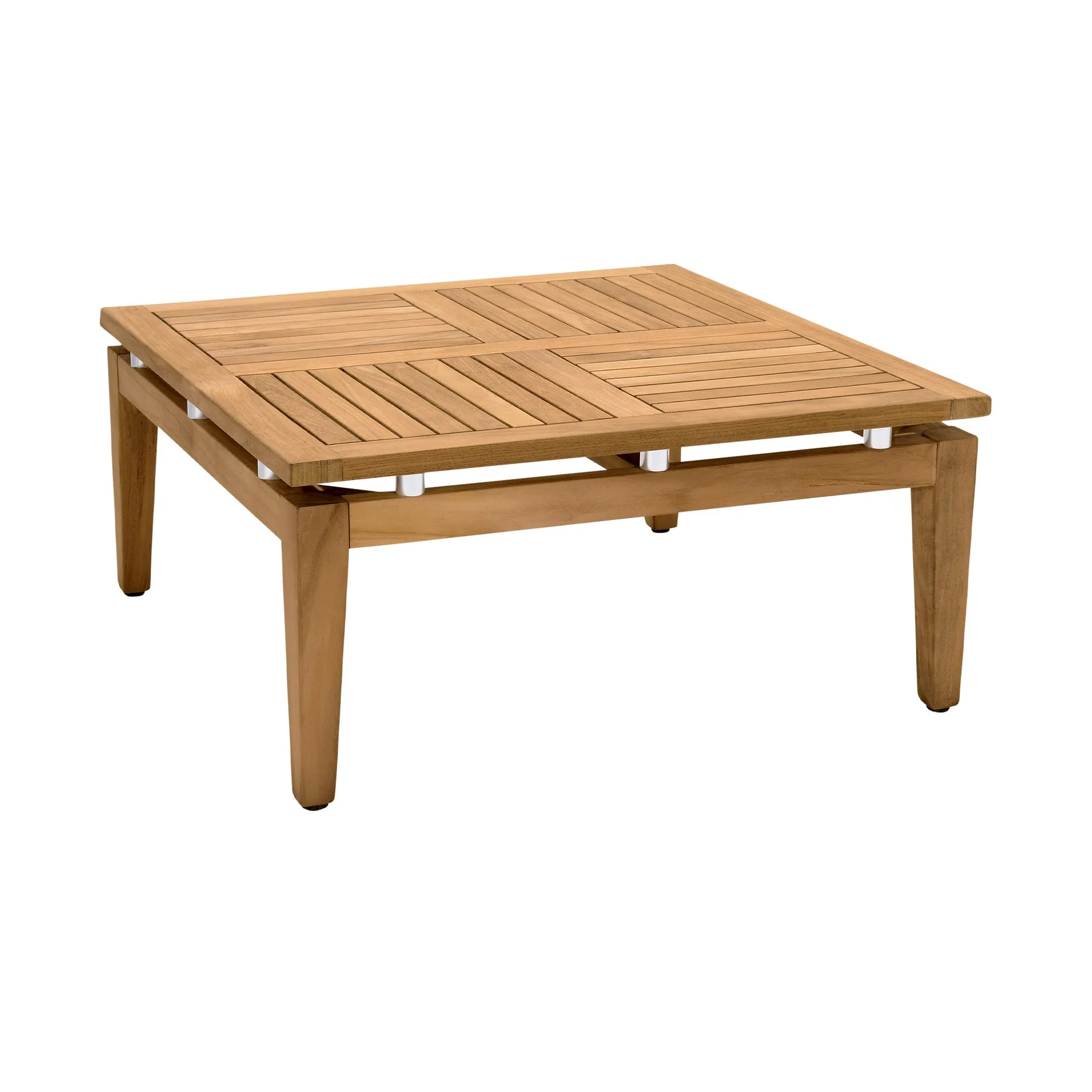 Arno Outdoor 6 Piece Teak Wood Seating Set in Beige Olefin - Image 4