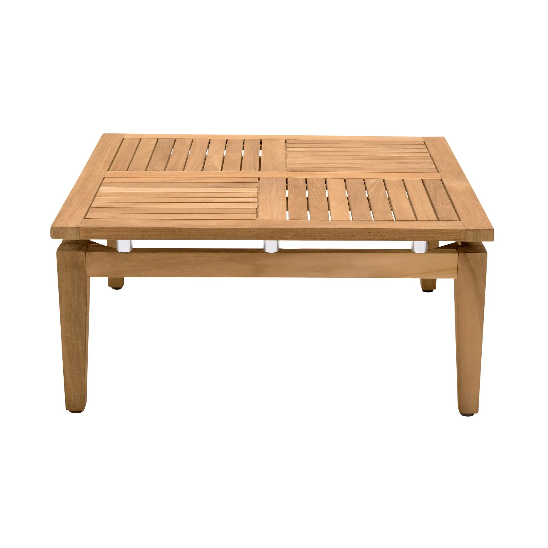 Arno Outdoor 6 Piece Teak Wood Seating Set in Beige Olefin - Image 5