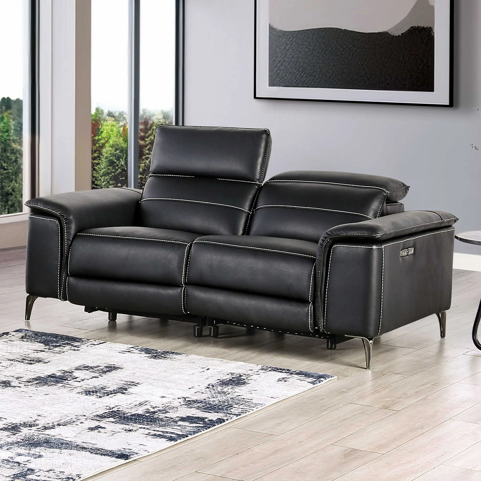Ascona Power Loveseat, Black