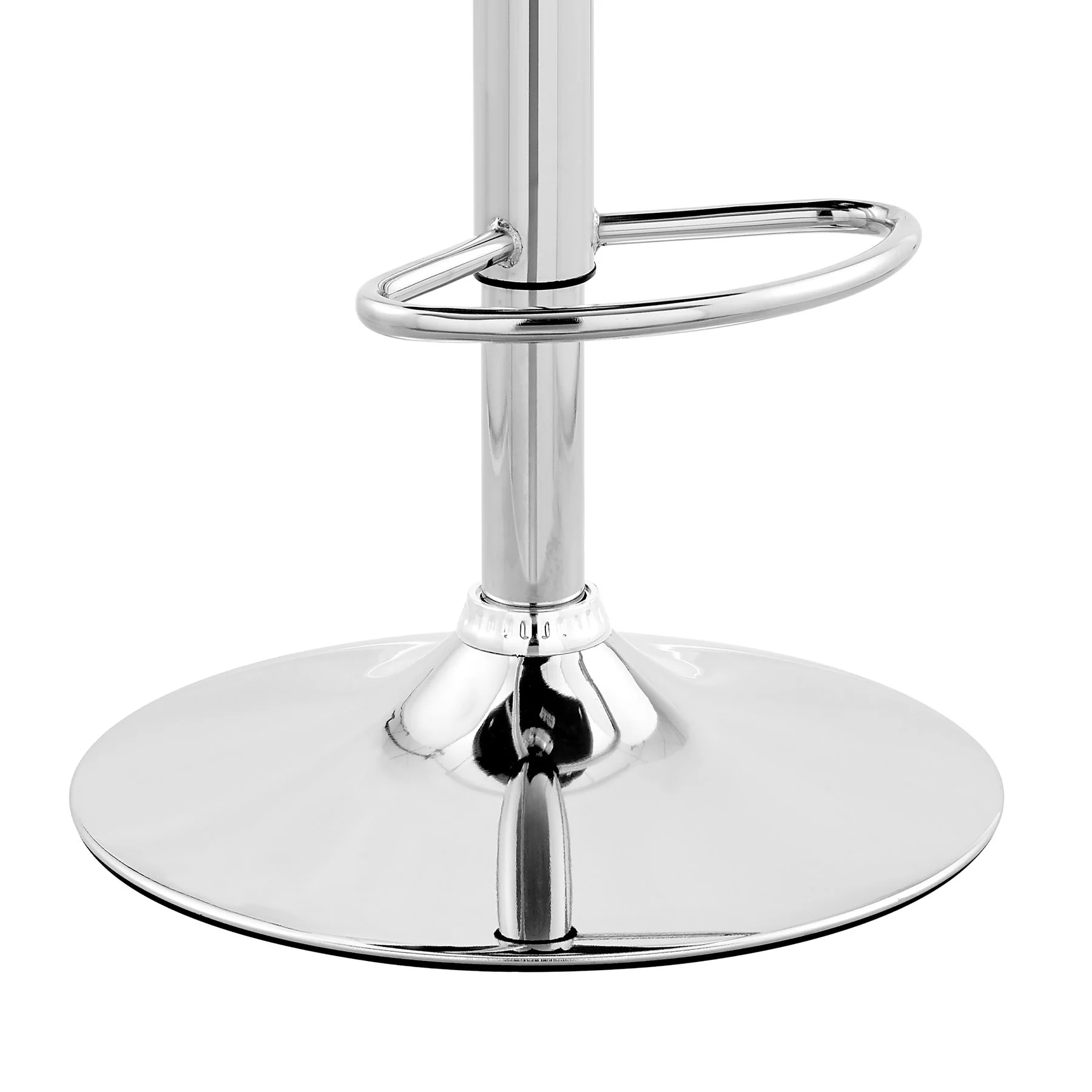 Asher Adjustable Black Faux Leather and Chrome Finish Bar Stool - Image 8