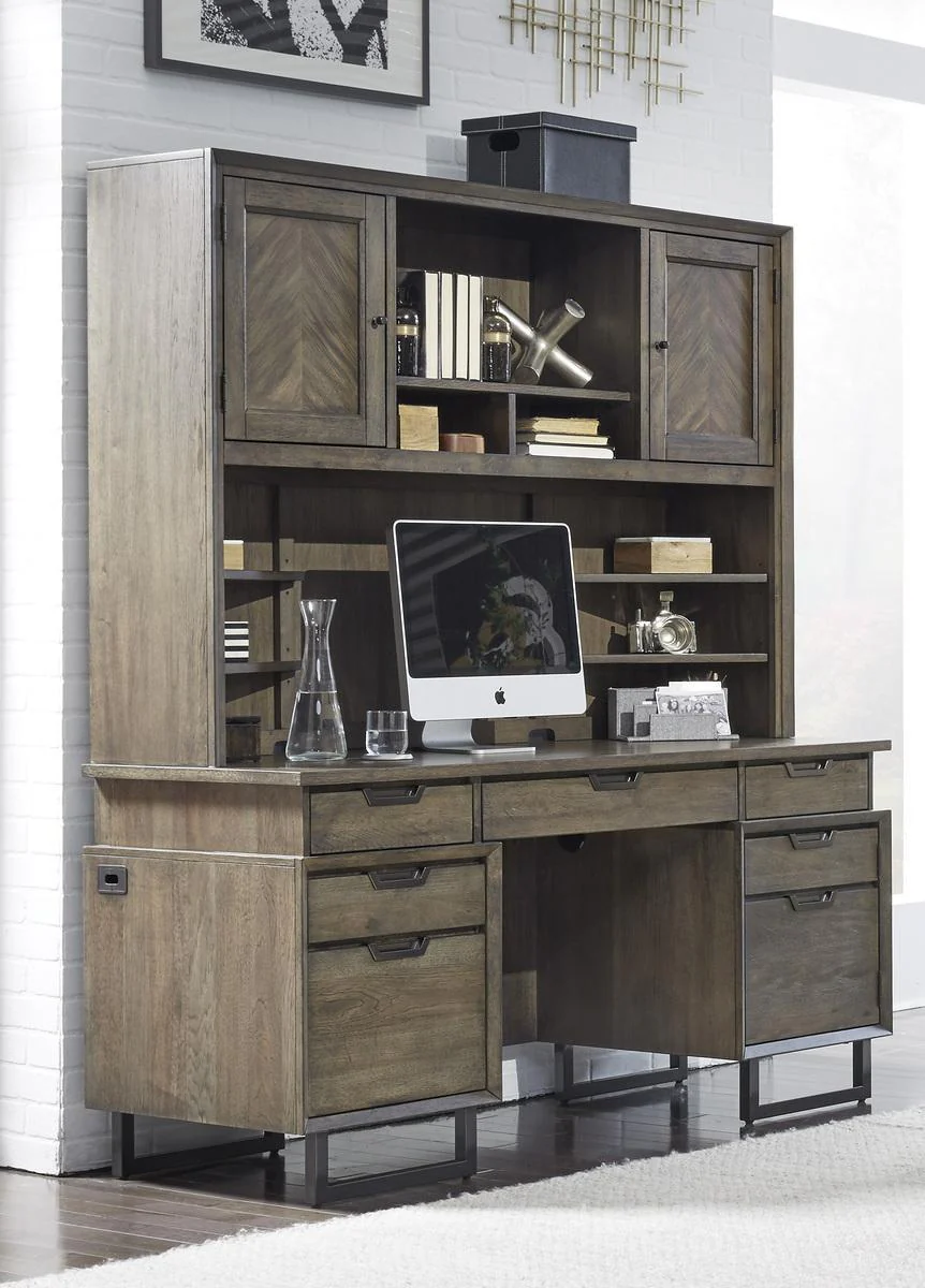 Aspenhome Harper Point 66" Credenza Desk in Fossil