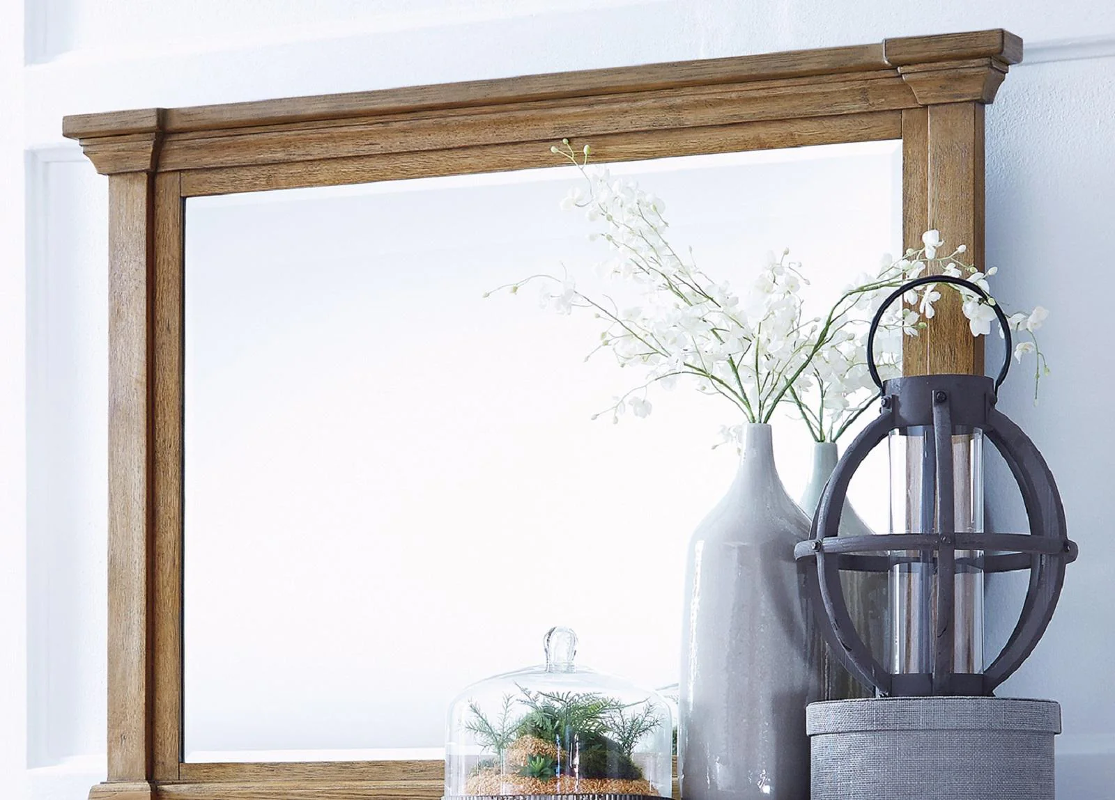 Aspenhome Manchester Landscape Mirror in Glazed Oak IMA-462-GLZ