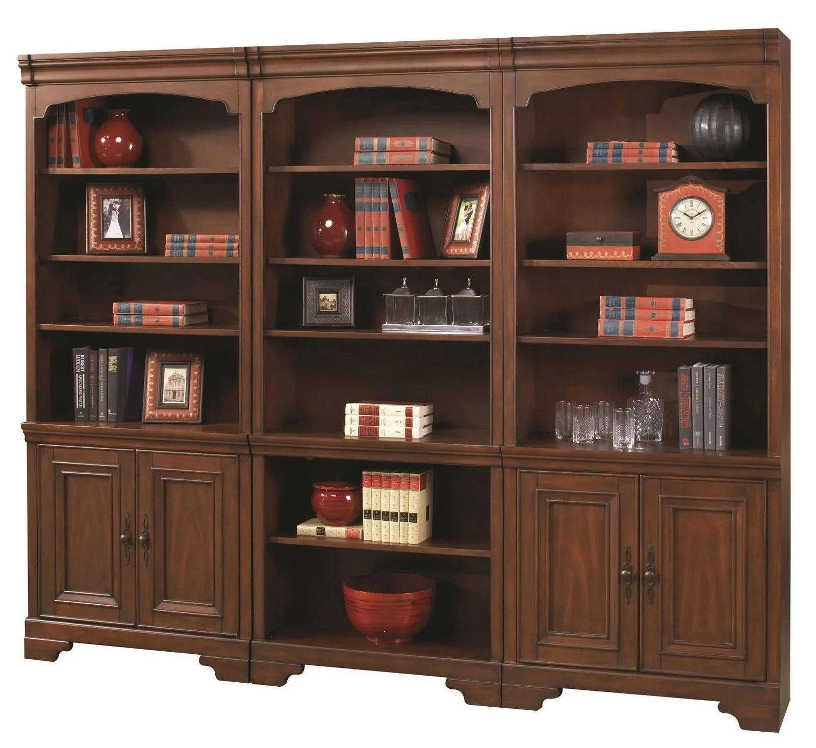 Aspenhome Richmond Bookcase Wall in Charleston Brown