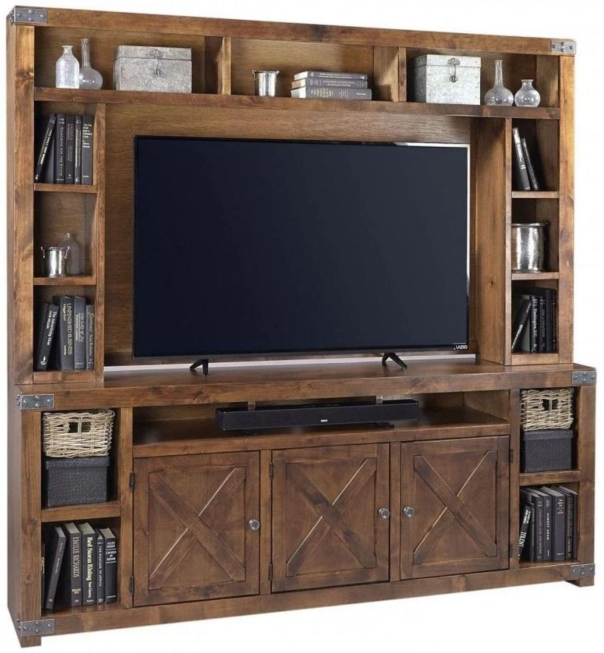 Aspenhome Urban Farmhouse 84" Console with Hutch in Tobacco