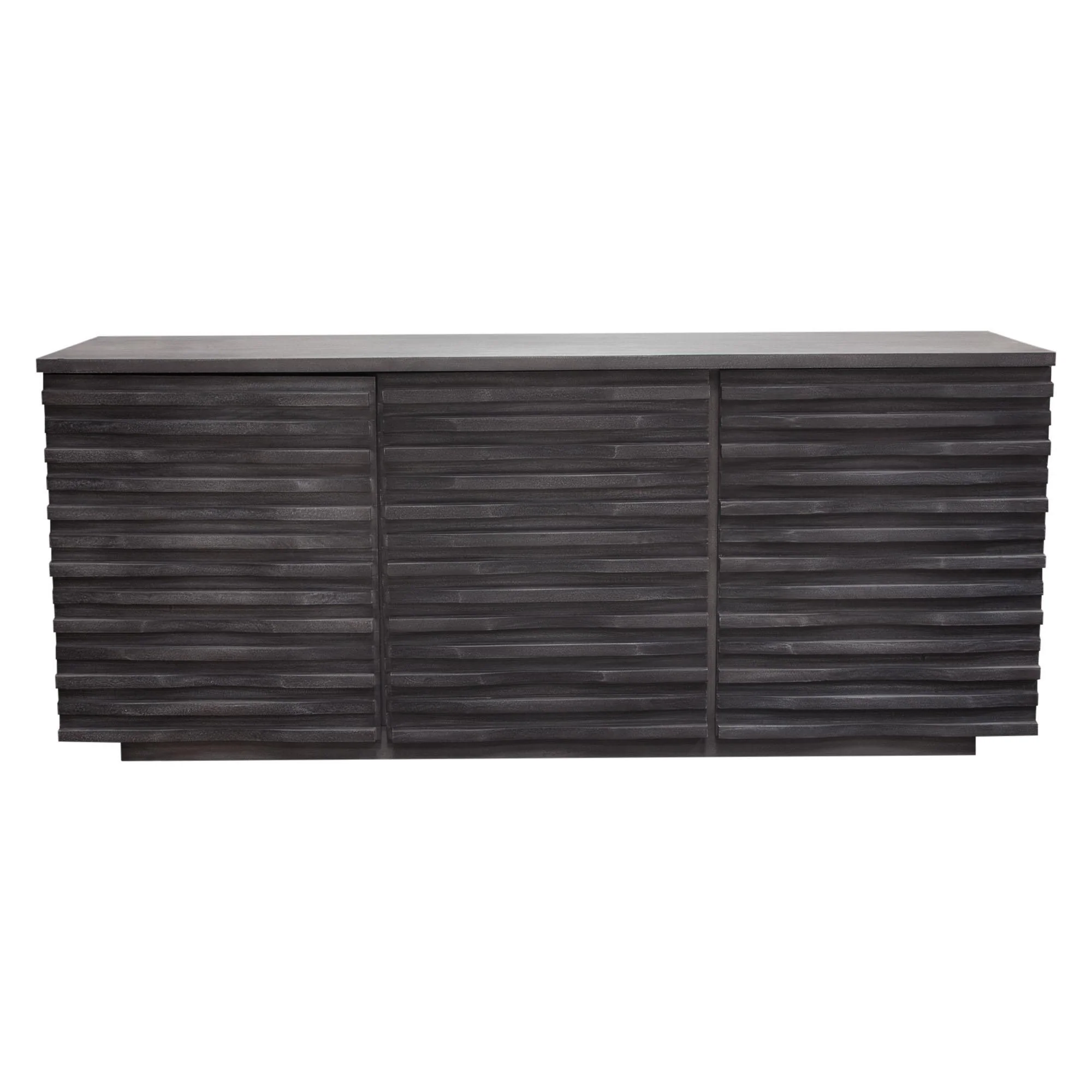 Bastille 69" 3-Door Solid Acacia Wood Sideboard in Smoke Grey Finish by Diamond Sofa