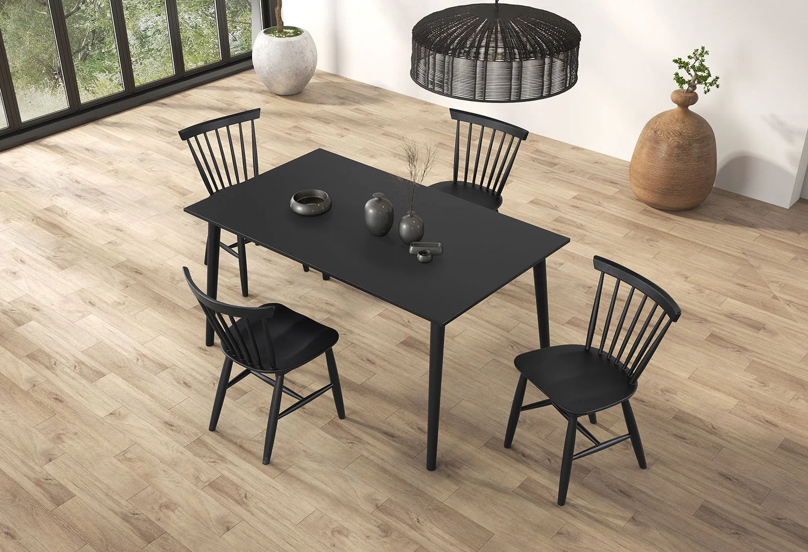 Beale 7 Pc. Dining Table Set, Black - Image 3