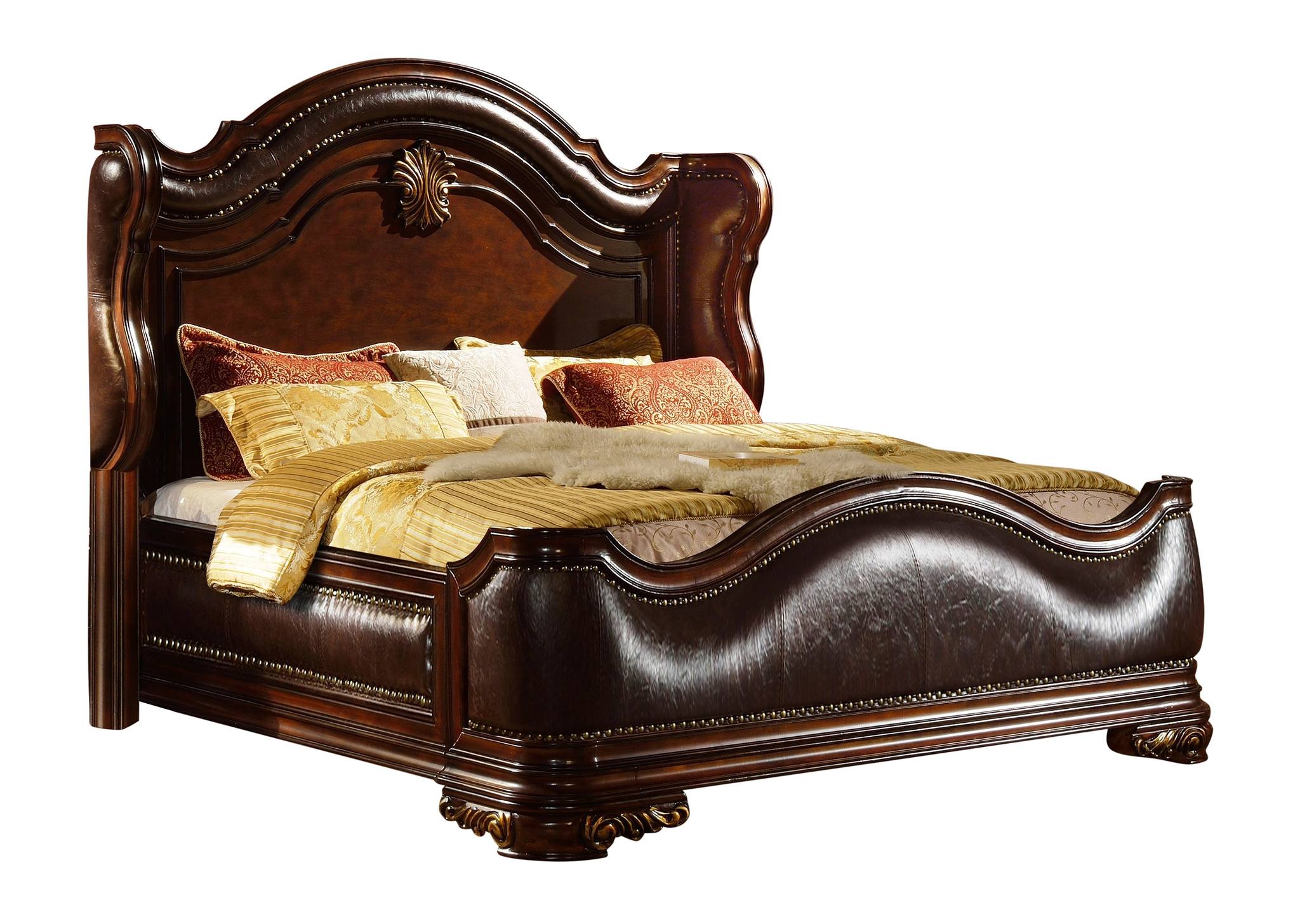 Bella 4 Pc King Bed Dark Walnut - Image 4