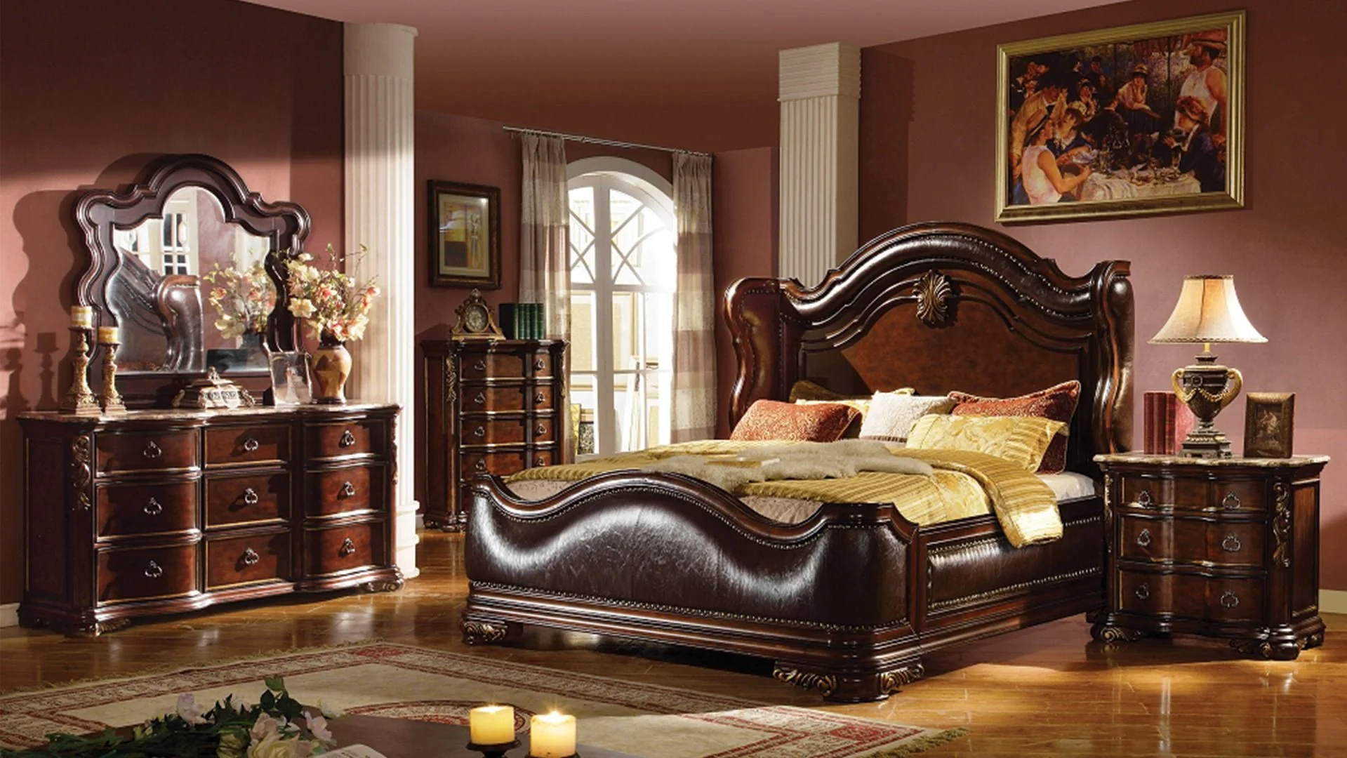 Bella 5 Pc King Bed Dark Walnut