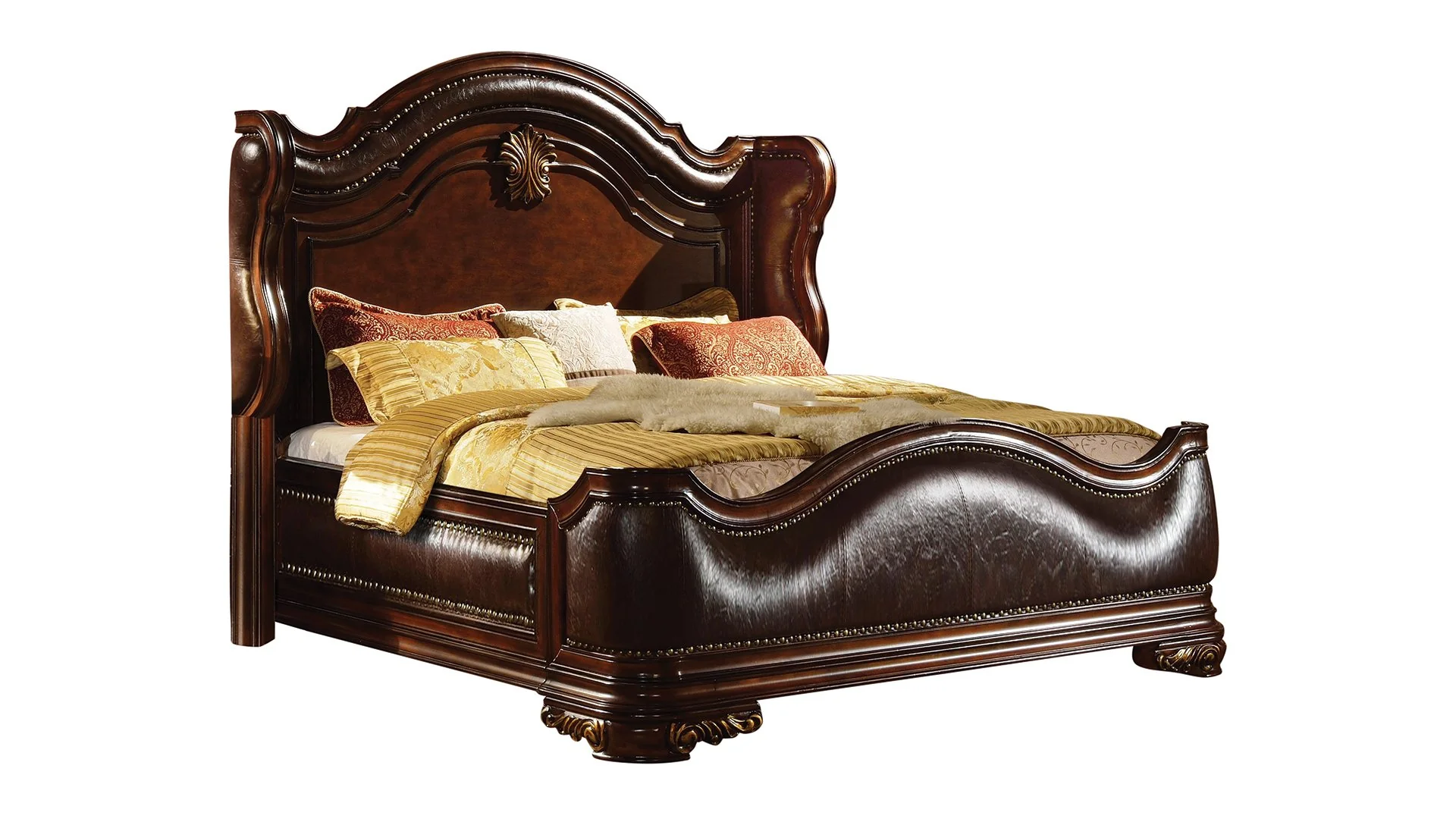Bella 5 Pc King Bed Dark Walnut - Image 2