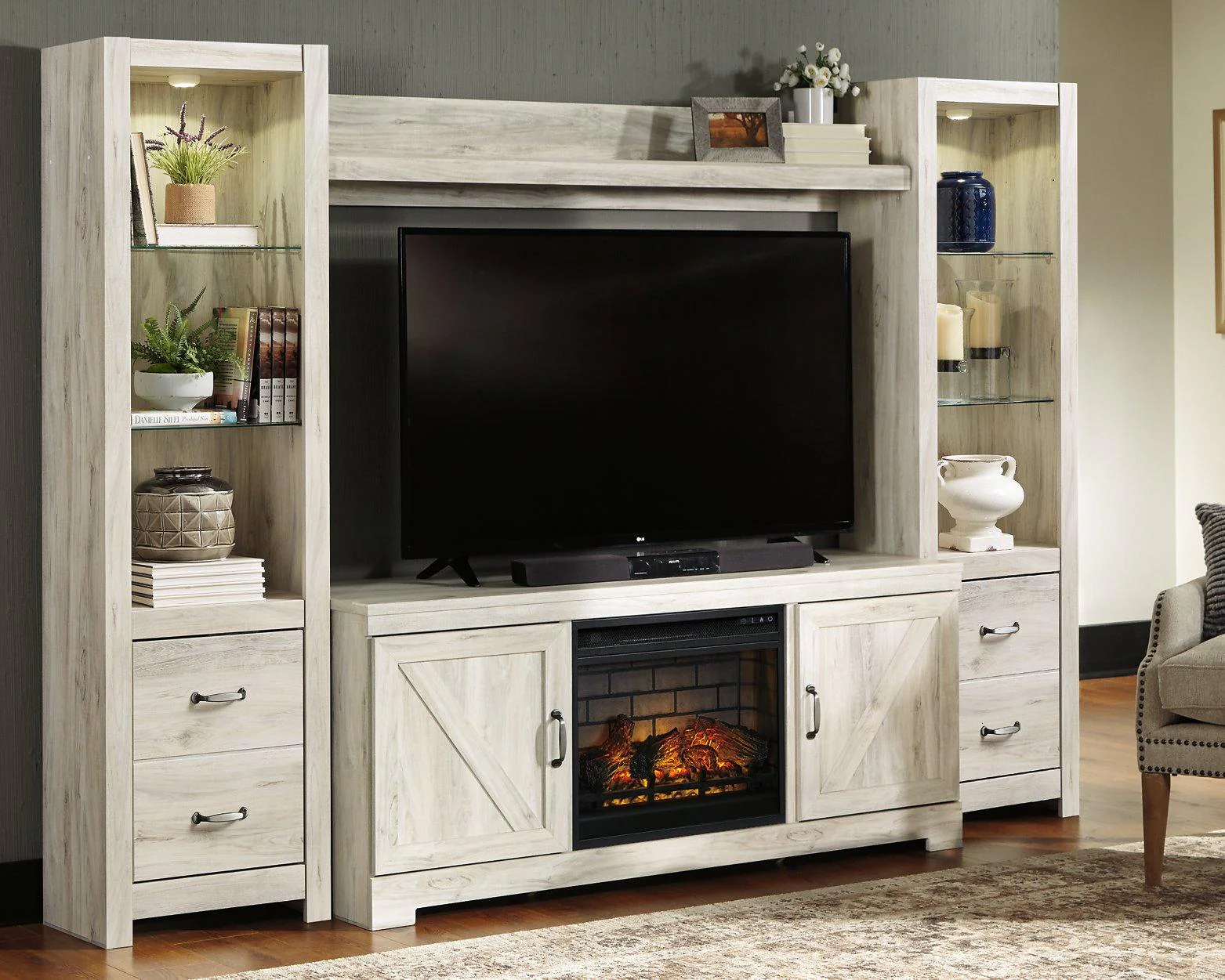 Bellaby 4-Piece Entertainment Center with Electric Fireplace - Image 25