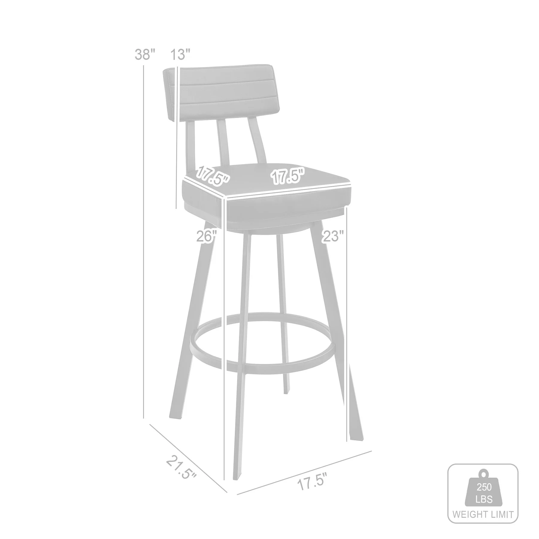 Benjamin Swivel Counter Stool in Brown Metal with Brown Faux Leather - Image 10