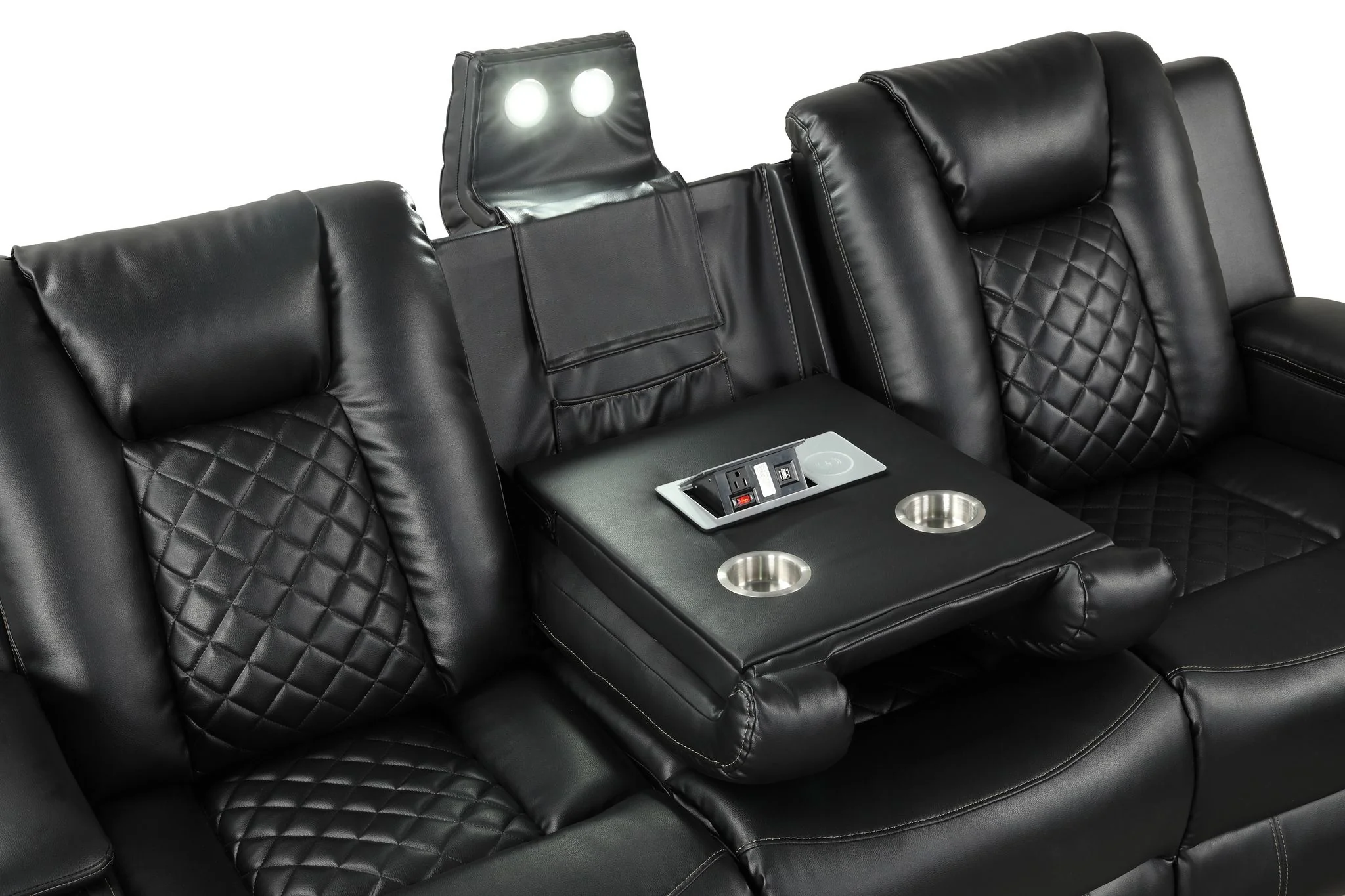 Benz 2PC Living Room Set Black - Image 4
