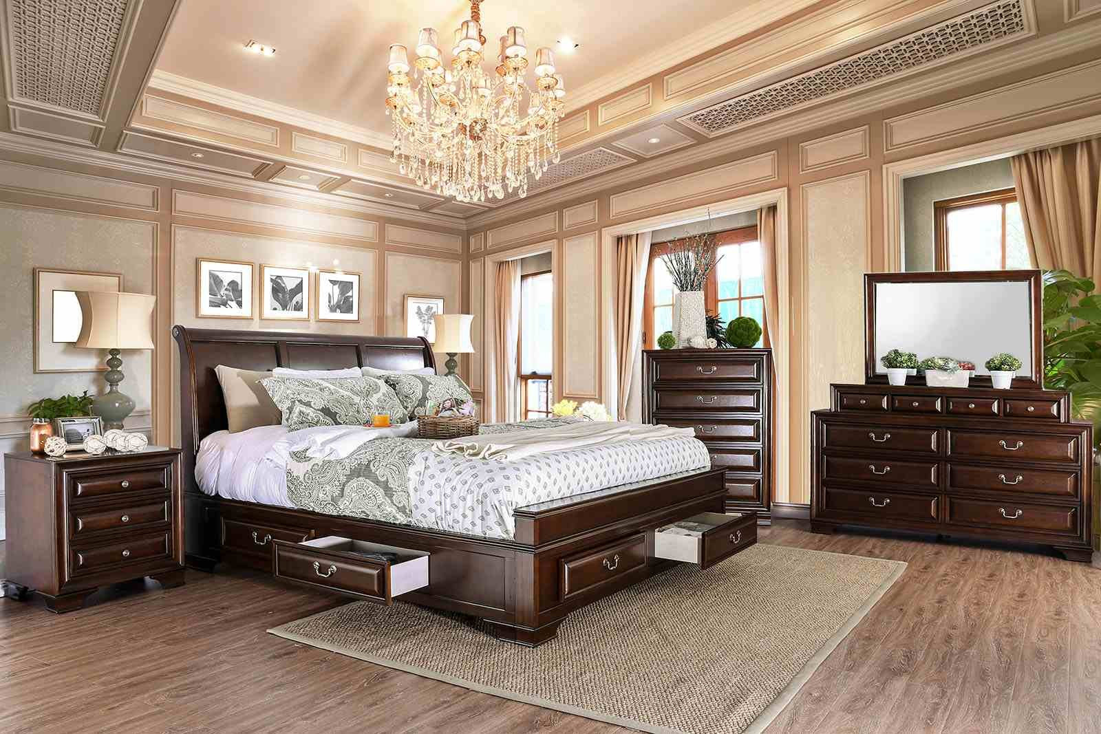 Brandt Cal.King Bed, Brown Cherry - Image 2
