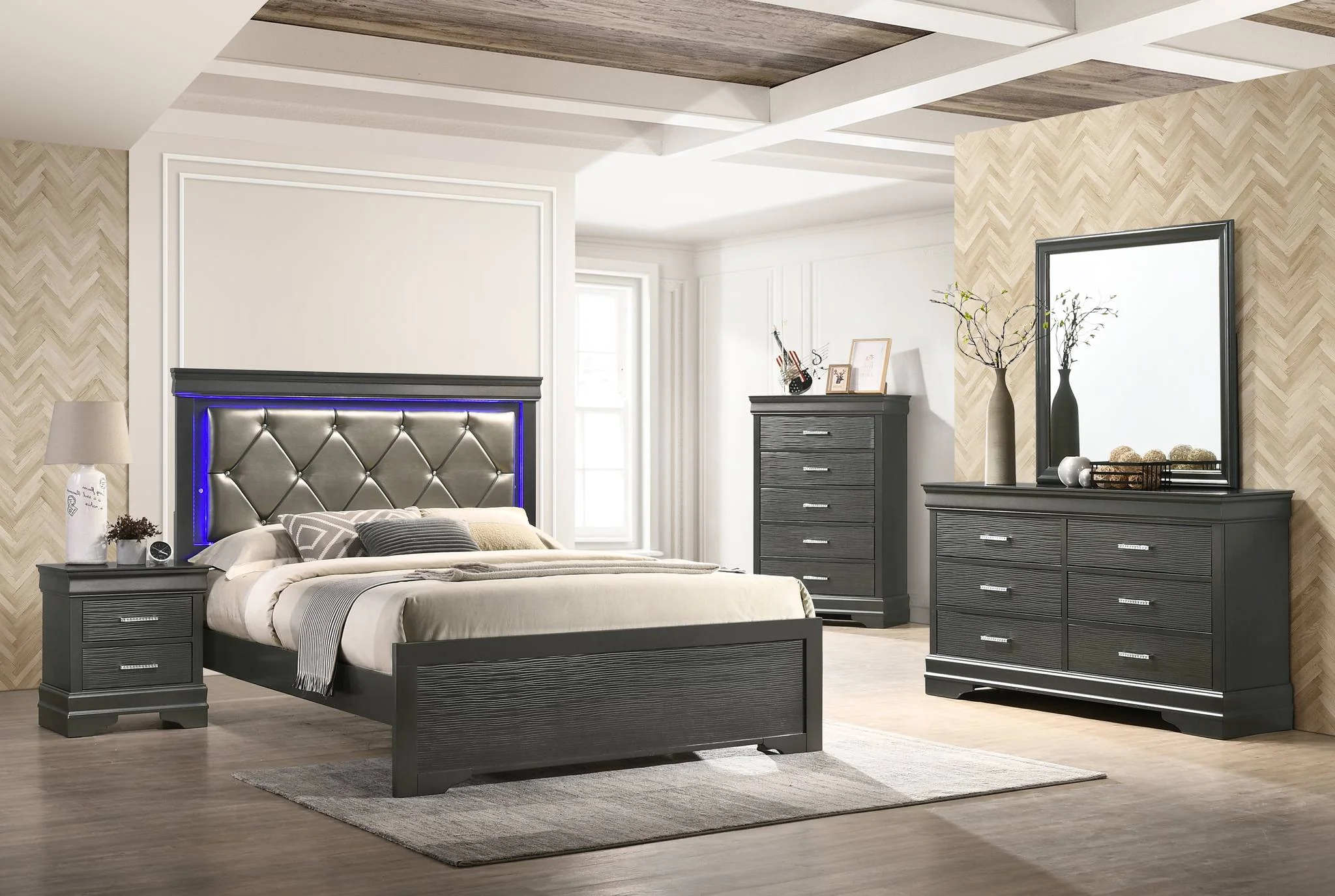 Brooklyn Full 5 Bedroom Set Gray - Image 2