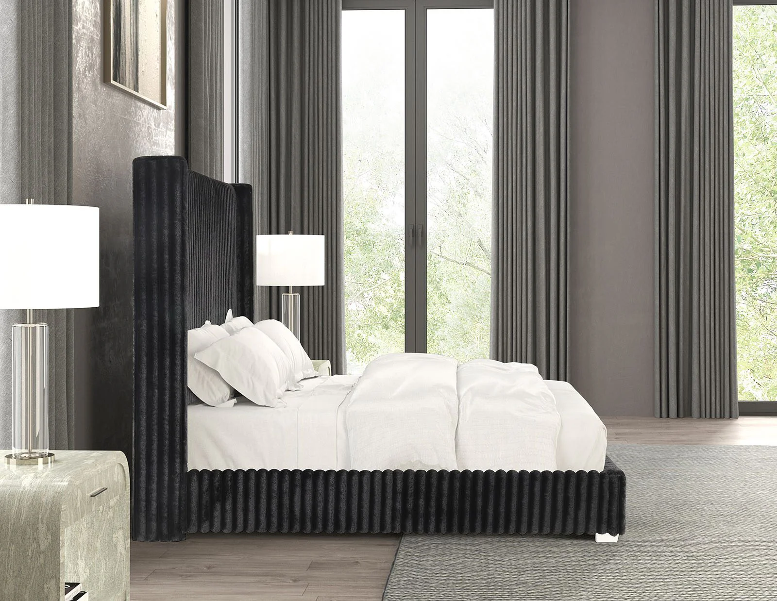 Cadwell Queen Bed, Black - Image 3