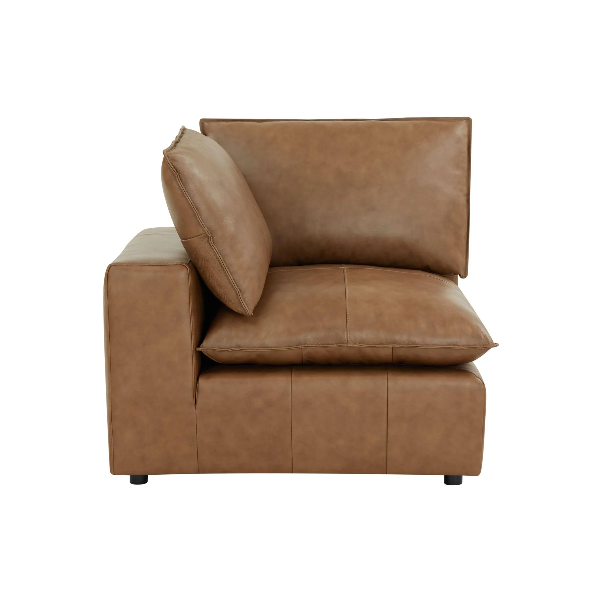 Cali Brown Leather Corner Chair - Image 2