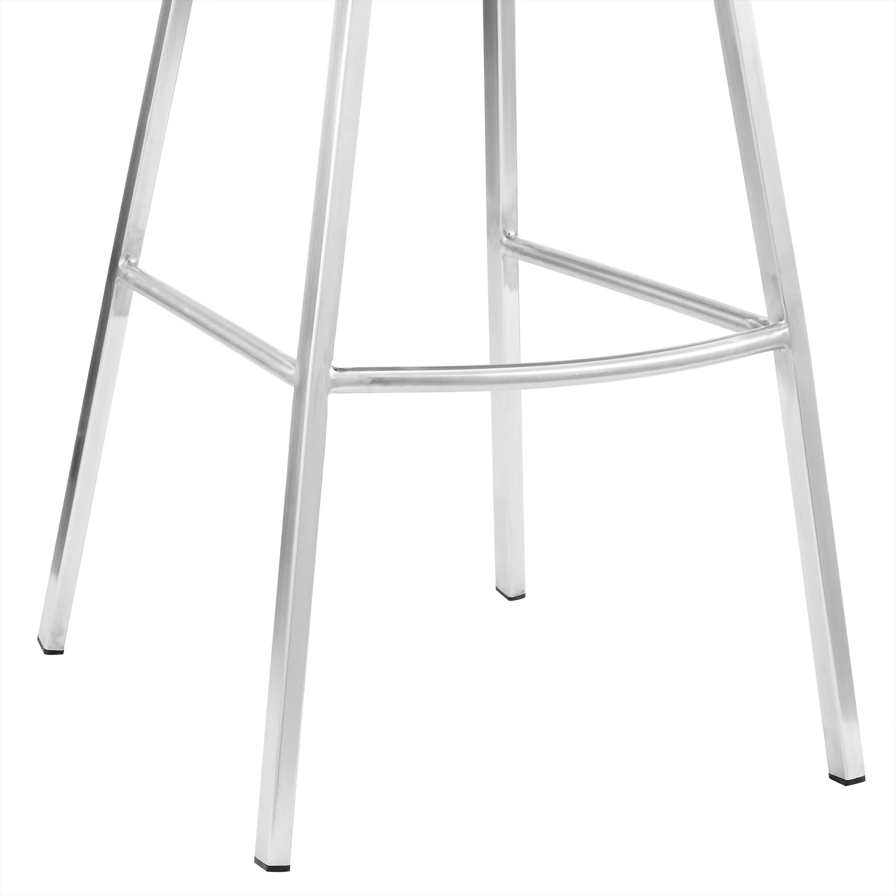 Carise Gray Faux Leather and Brushed Stainless Steel Swivel 26" Counter Stool - Image 8