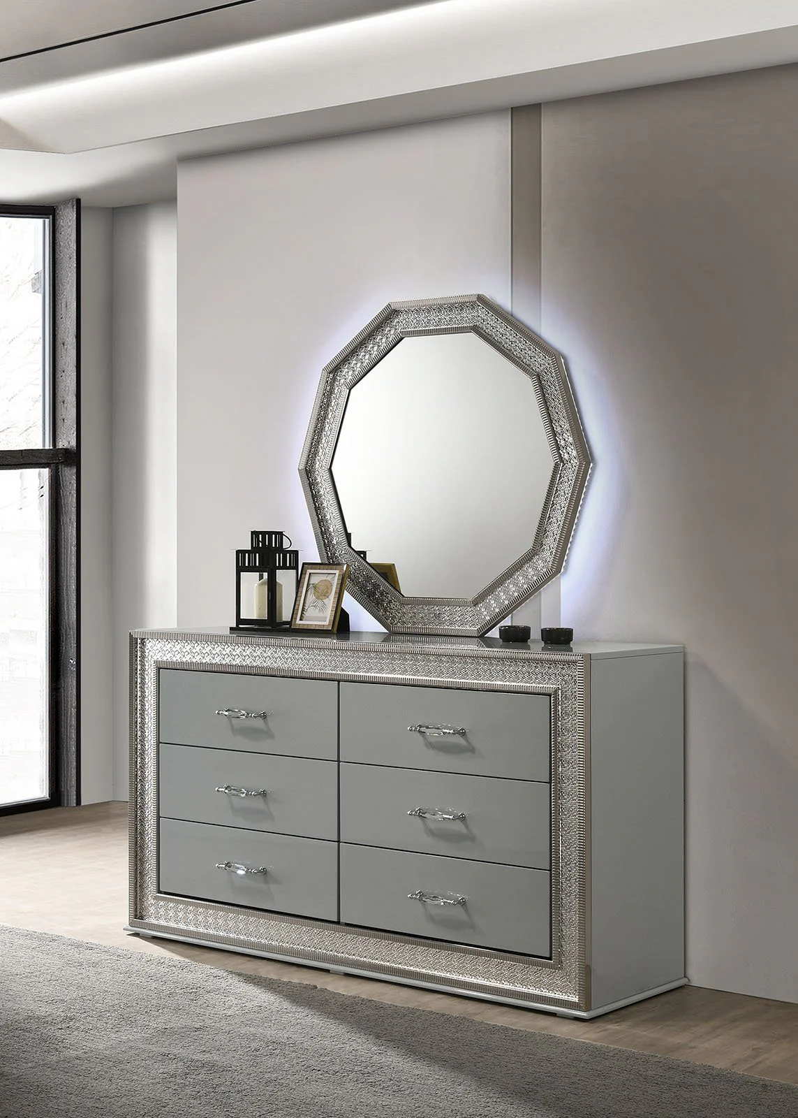Cassiopeia Dresser, Metallic Gray - Image 3
