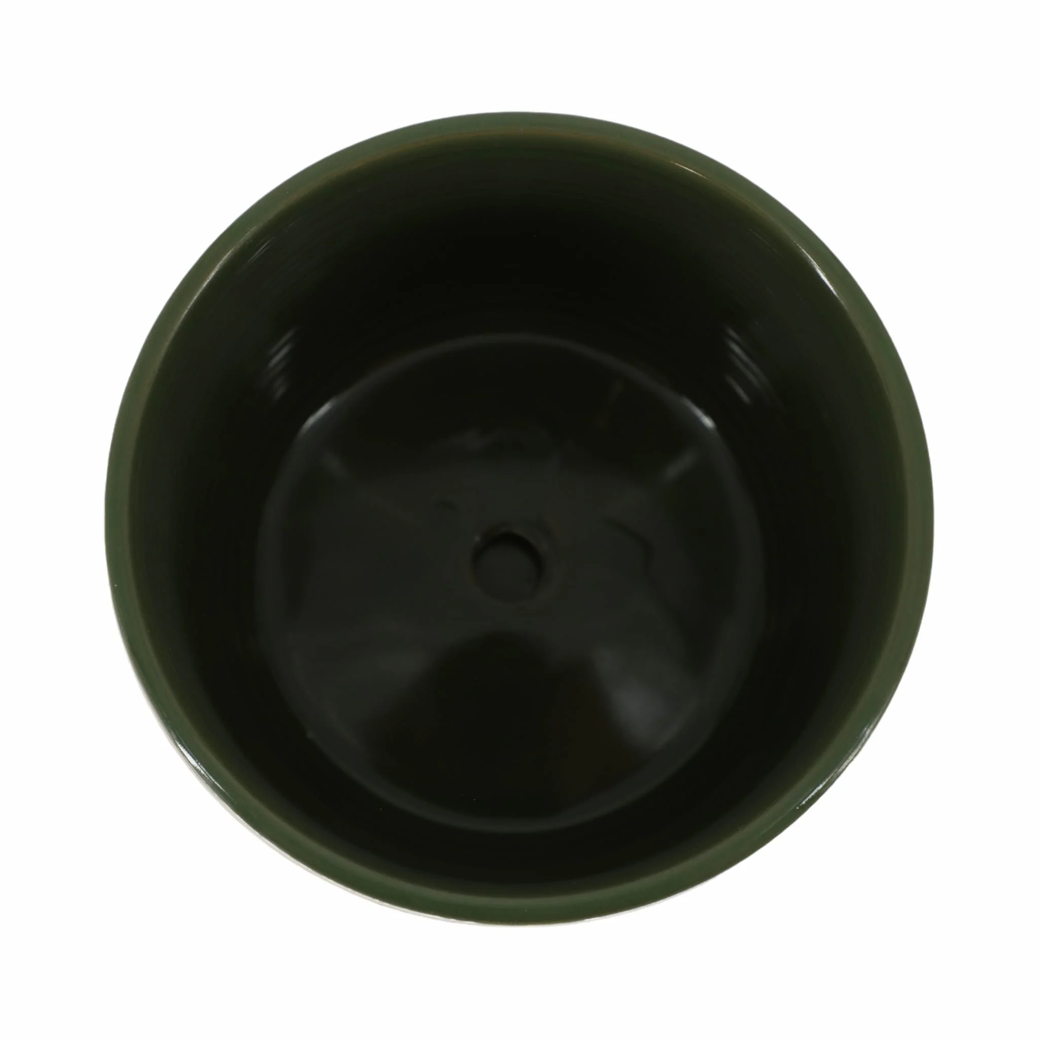 Cer, S/2 5/6" X-planter W/ Saucer, Olive - Image 4
