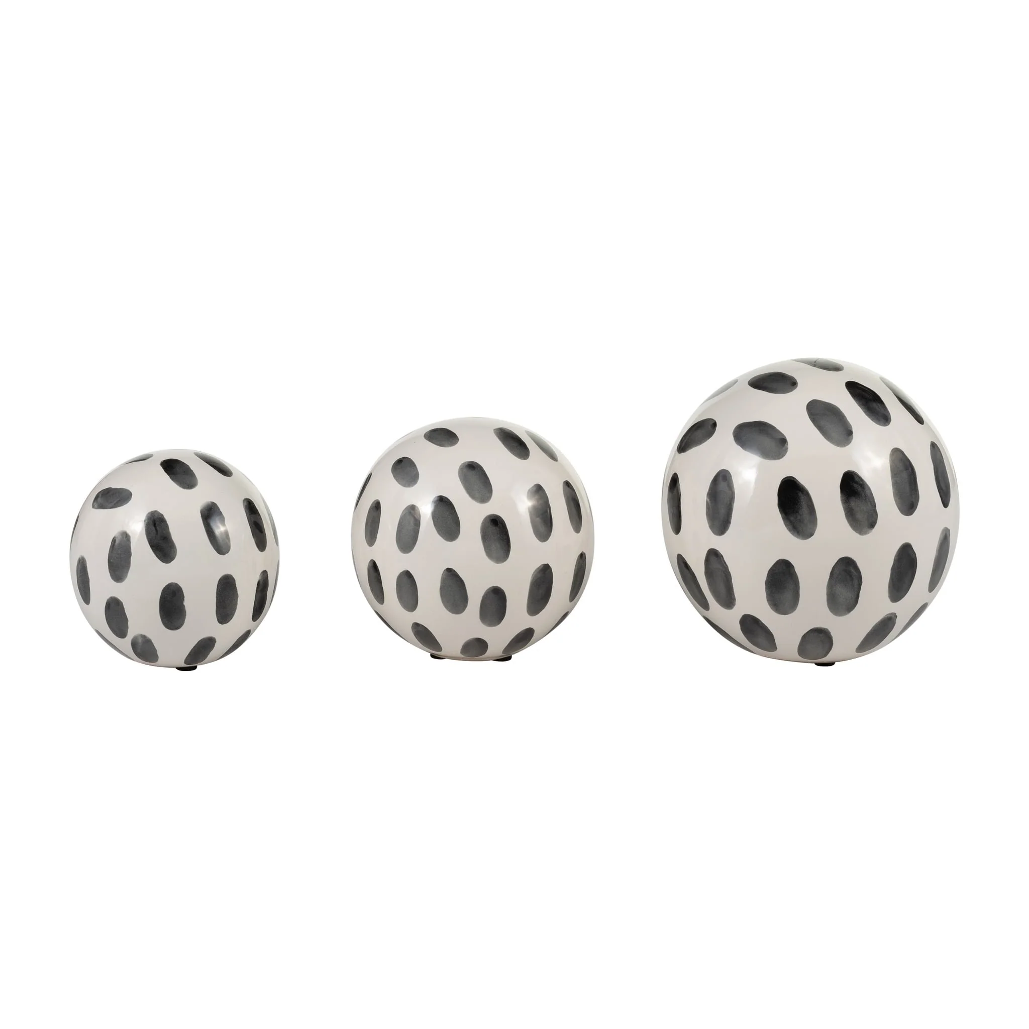 Cer, S/3 4/5/6" Spotted Orbs, Blk/wht - Image 3