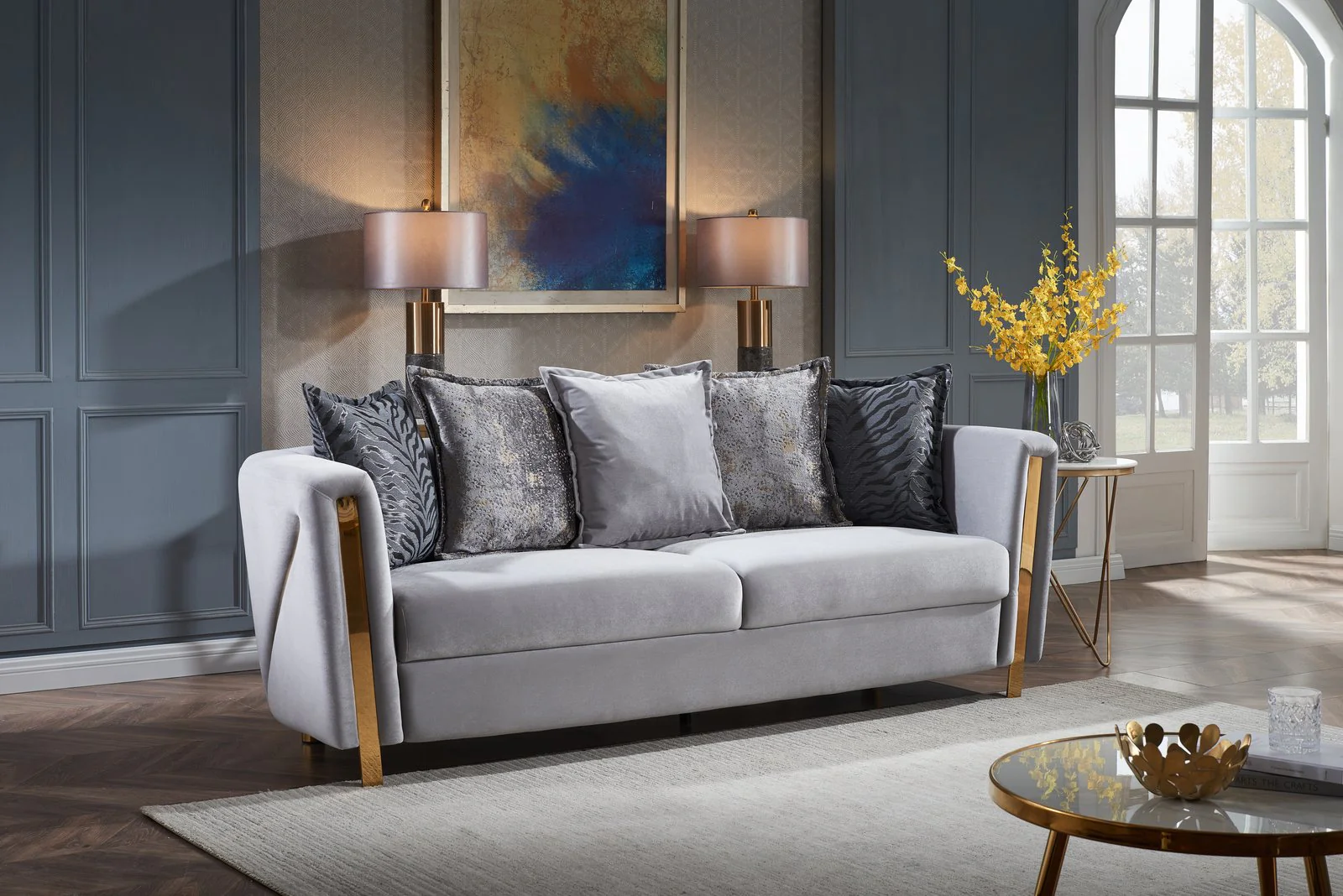Chanelle Sofa Gray - Image 2