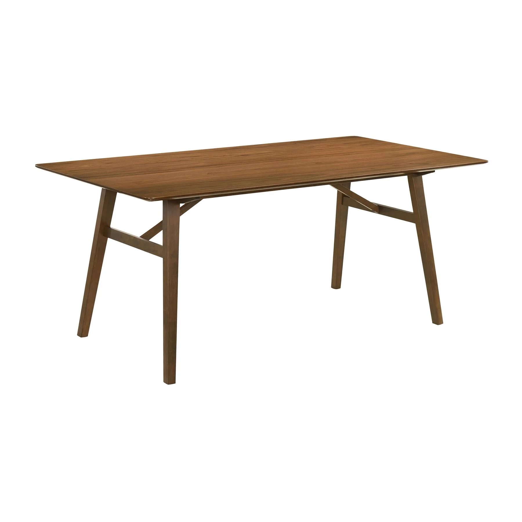 Channell 5 Piece Walnut Wood Dining Table Set with Orange Fabric - Image 4