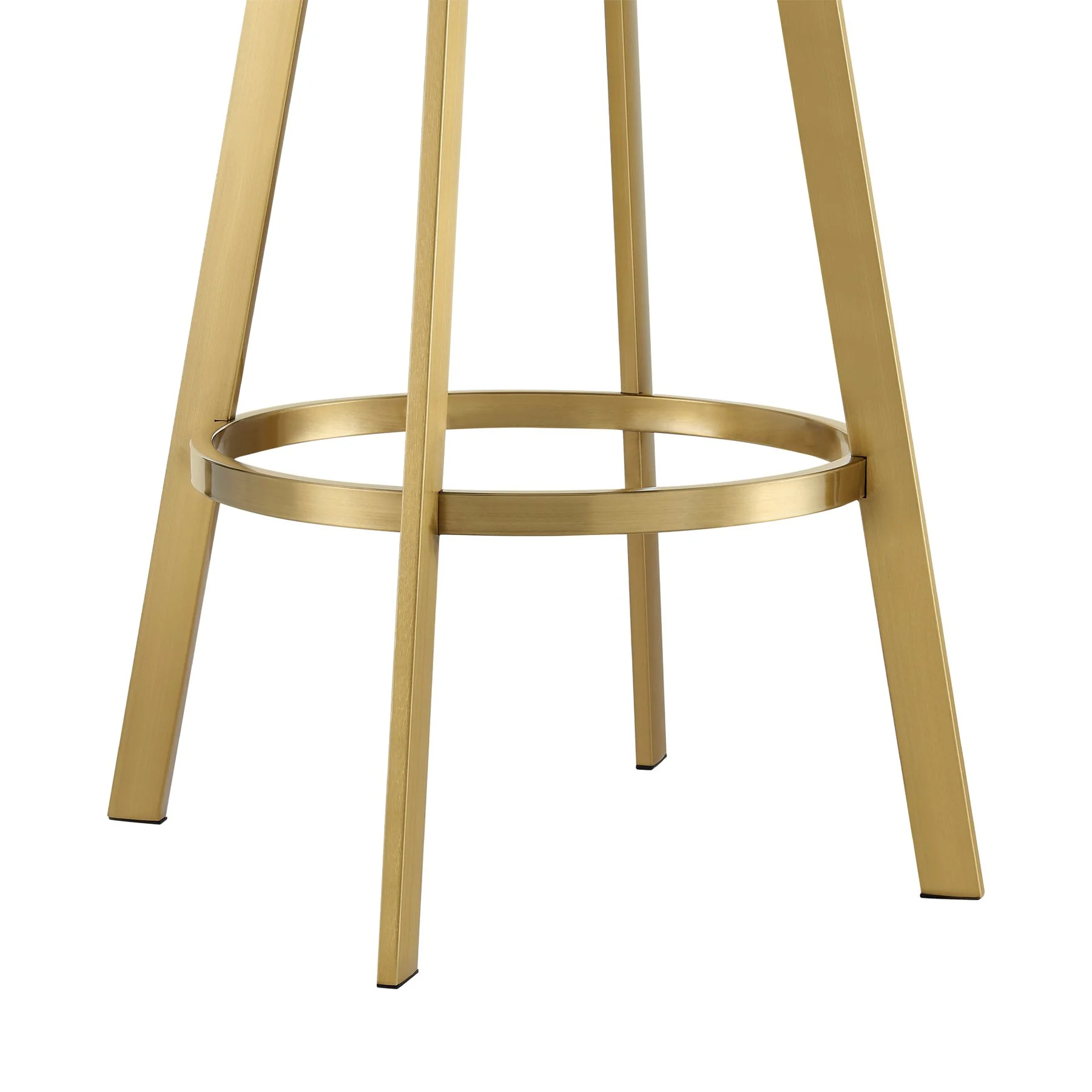 Chelsea 26" Swivel Counter Stool with Gold Brushed Stainless Steel and Silver Fabric - Image 8