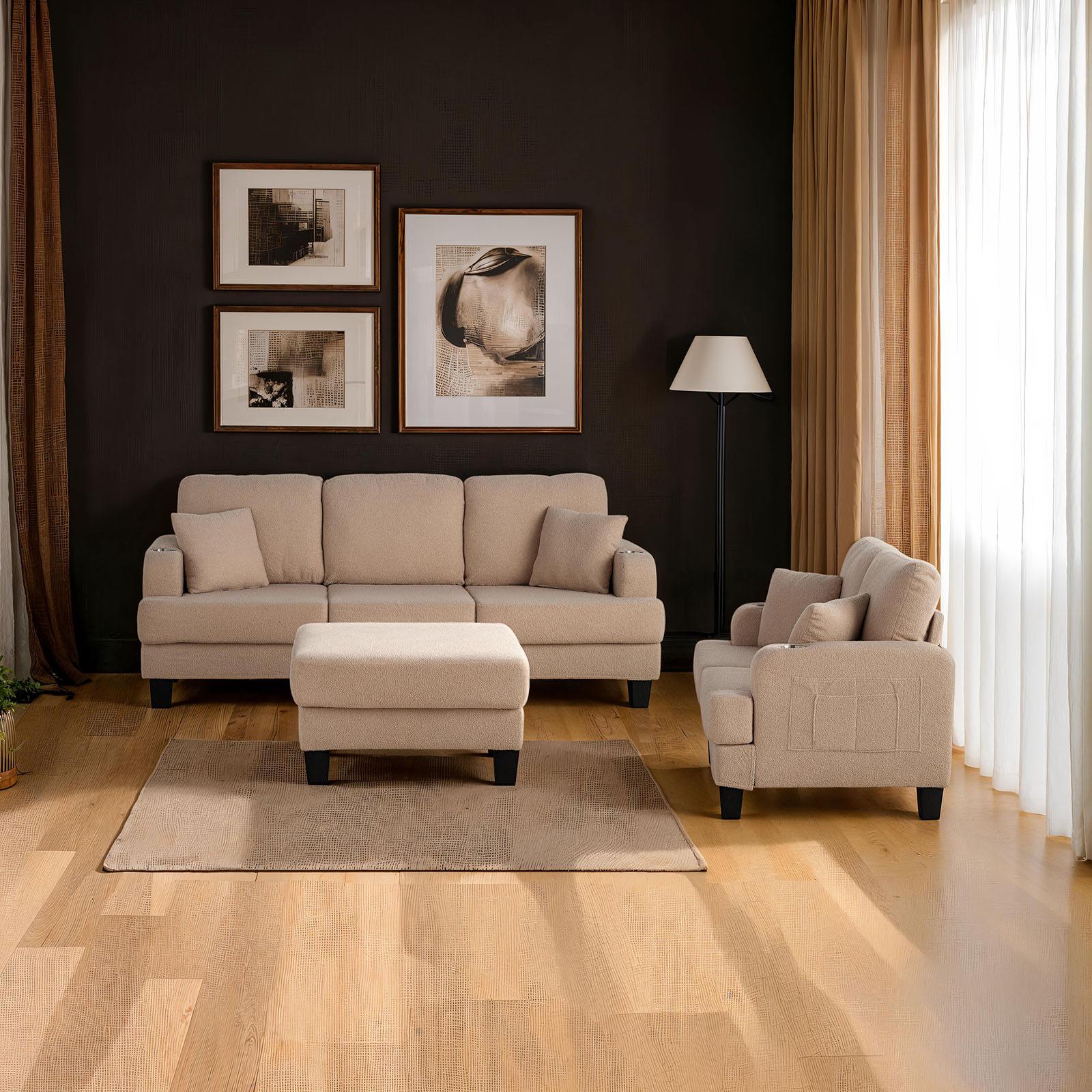 Cinderford Loveseat, Beige