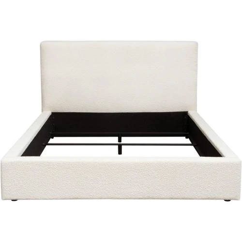 Cloud 43" Low Profile Queen Bed in Ivory Boucle Fabric