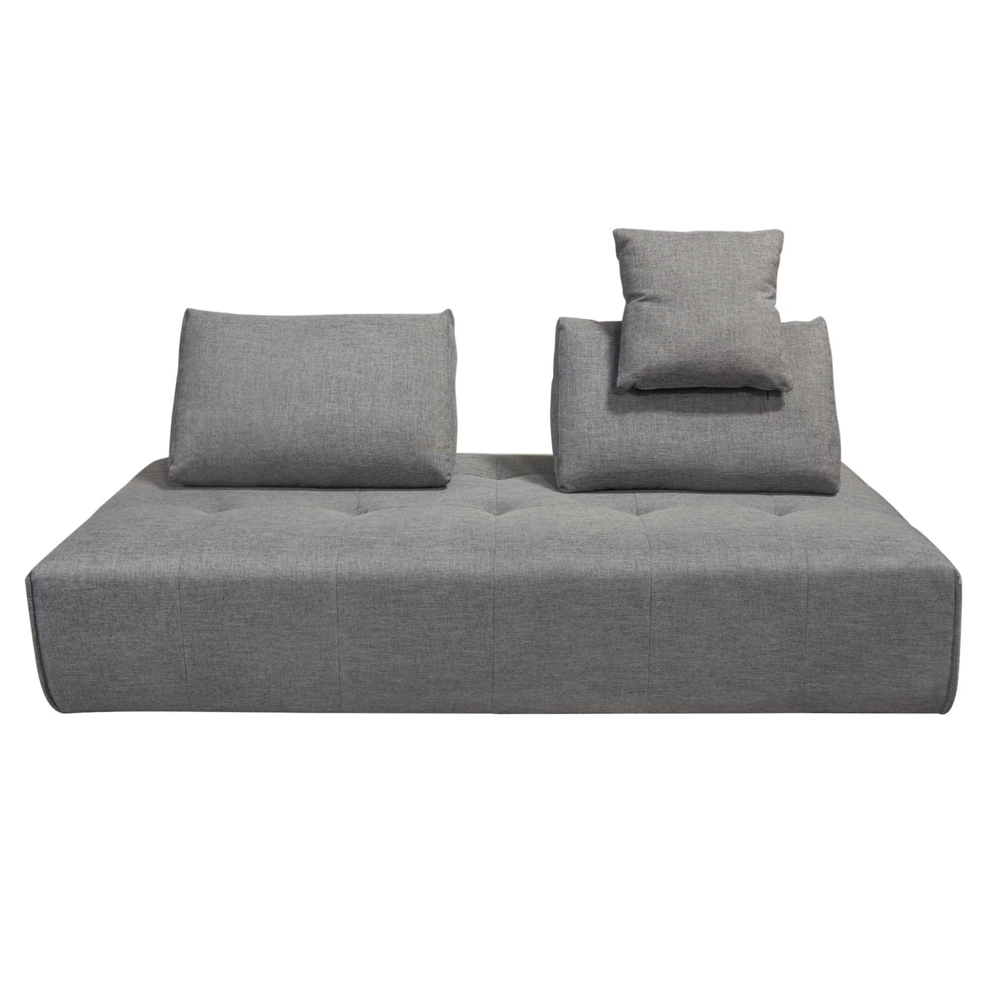Cloud Lounge Seating Platform with Moveable Backrest Supports in Space Grey Fabric by Diamond Sofa