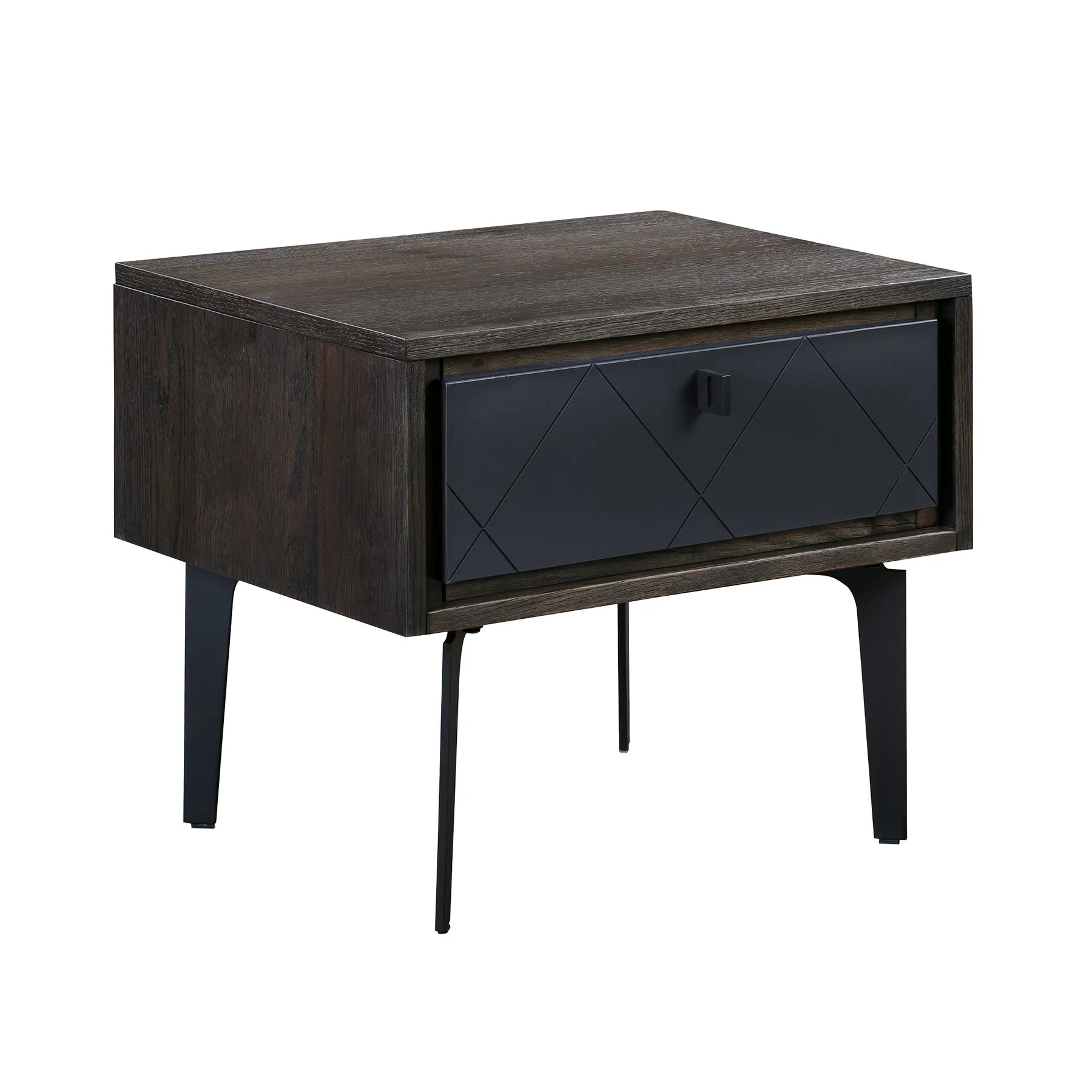 Cross Dark Gray Solid Oak King 3pc Bedroom Set - Image 5