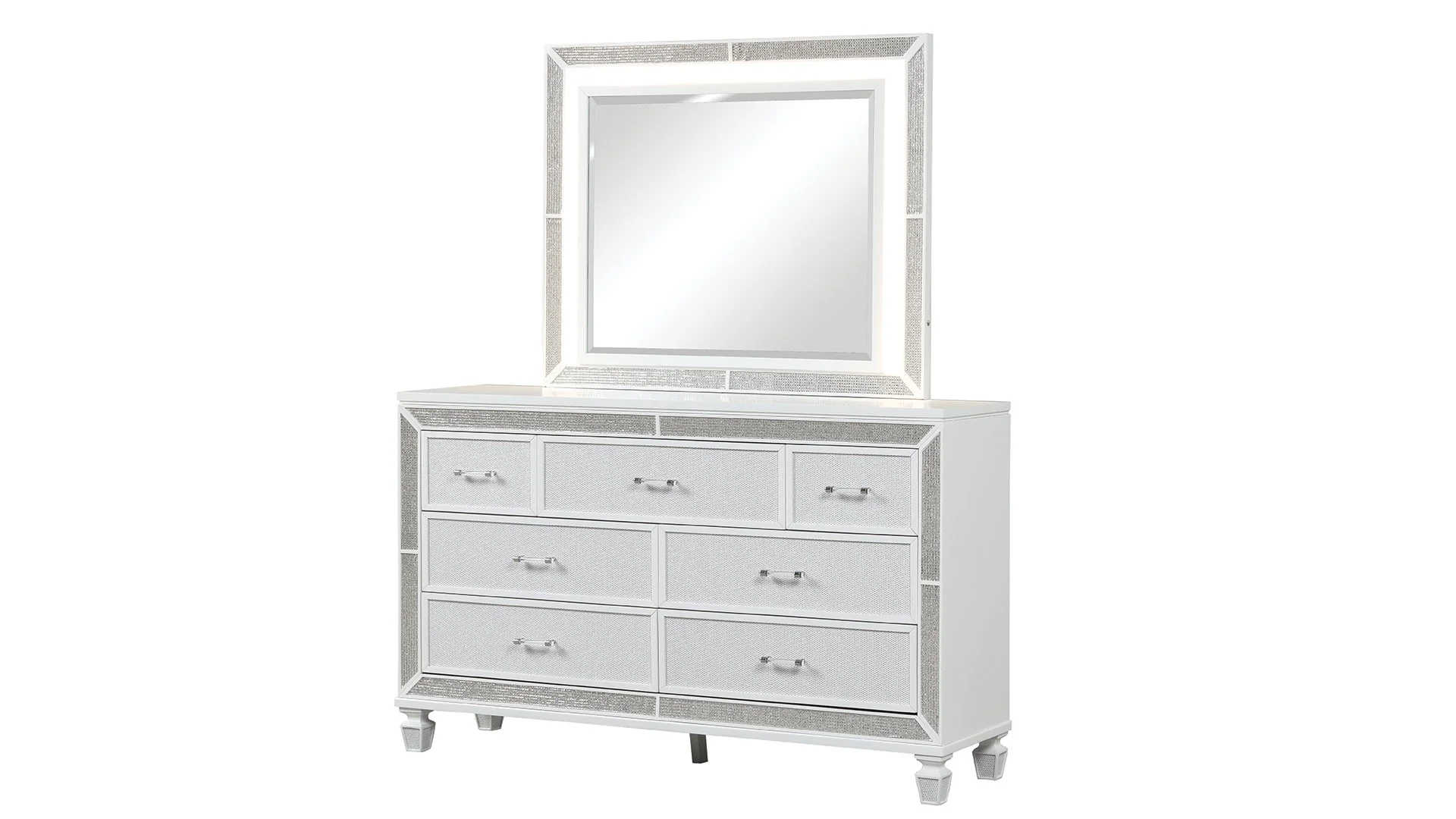 Crystal Queen 4 Pc Bedroom Set White - Image 11
