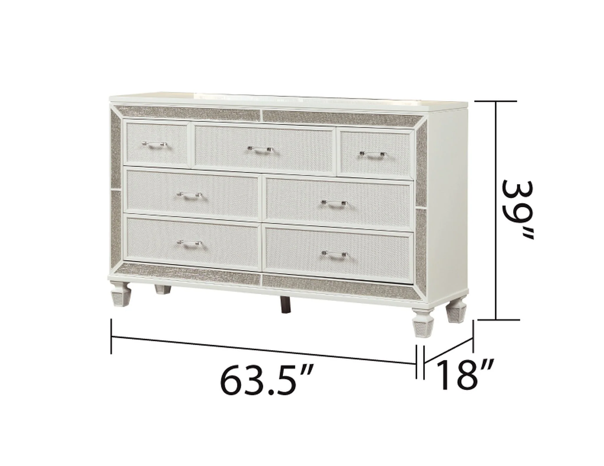 Crystal Queen 5 Pc Bedroom Set White - Image 8