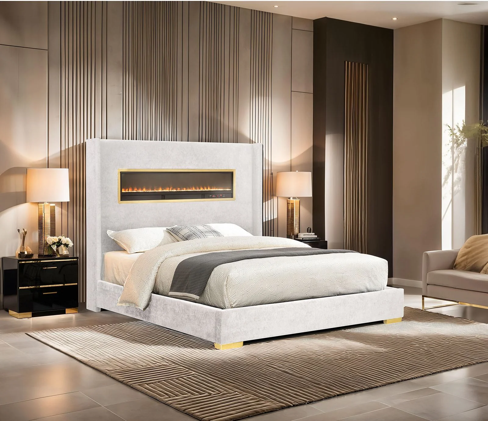 Danvers E.King Bed, White