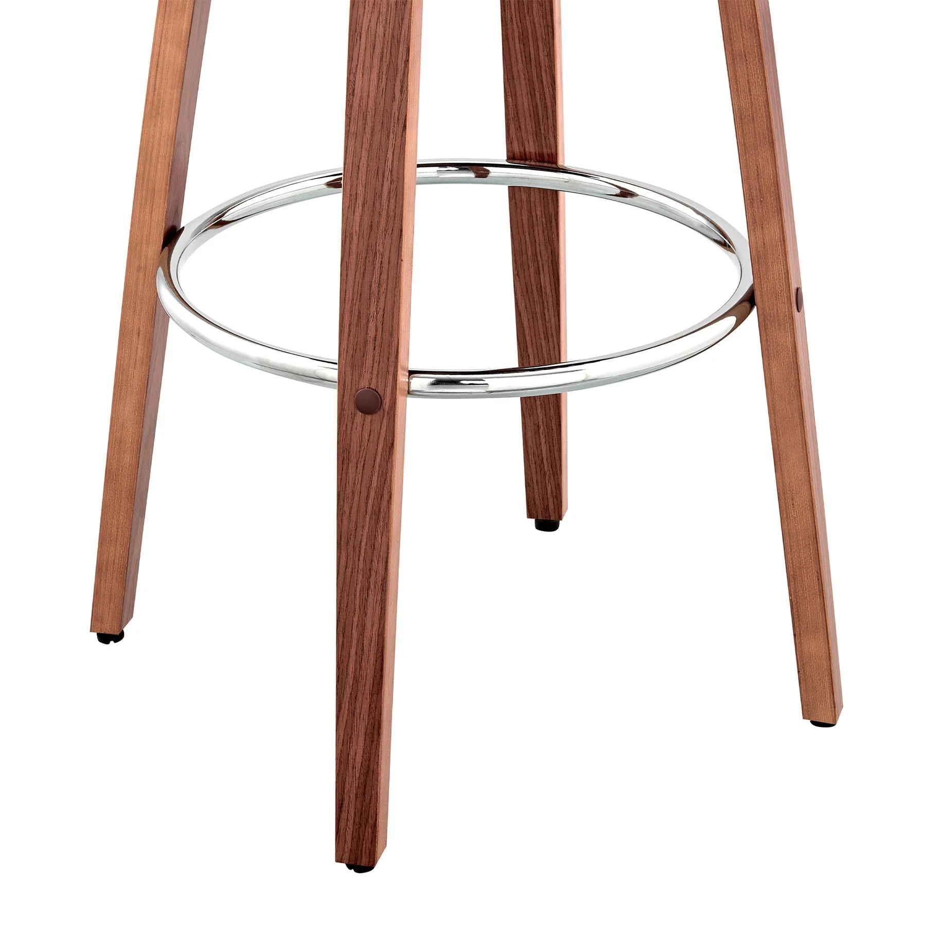 Daxton 30" Gray Faux Leather and Walnut Wood Bar Stool - Image 8