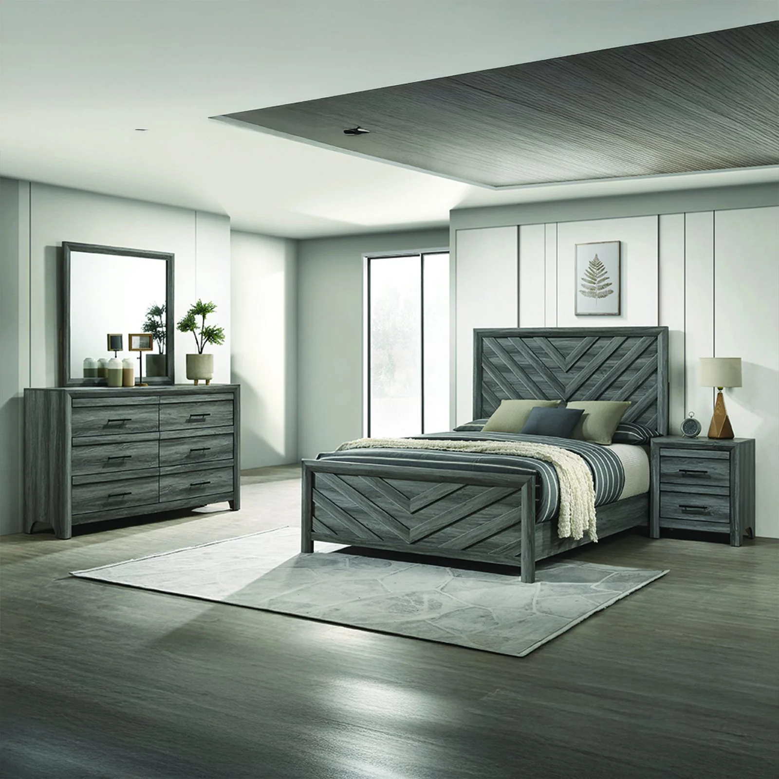 Denver Full 4 Pc Bedroom Set Gray - Image 21
