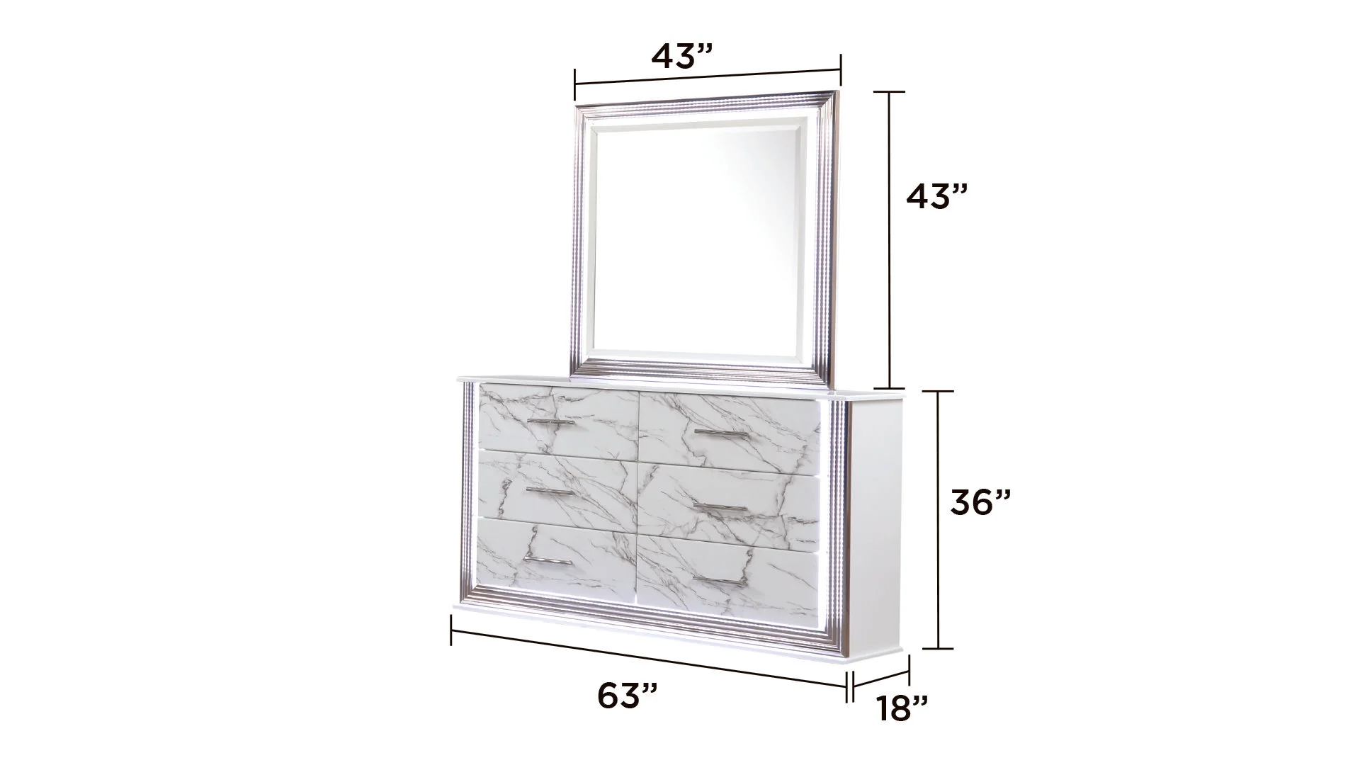 Desire Queen 5PC Bedroom Set White - Image 7