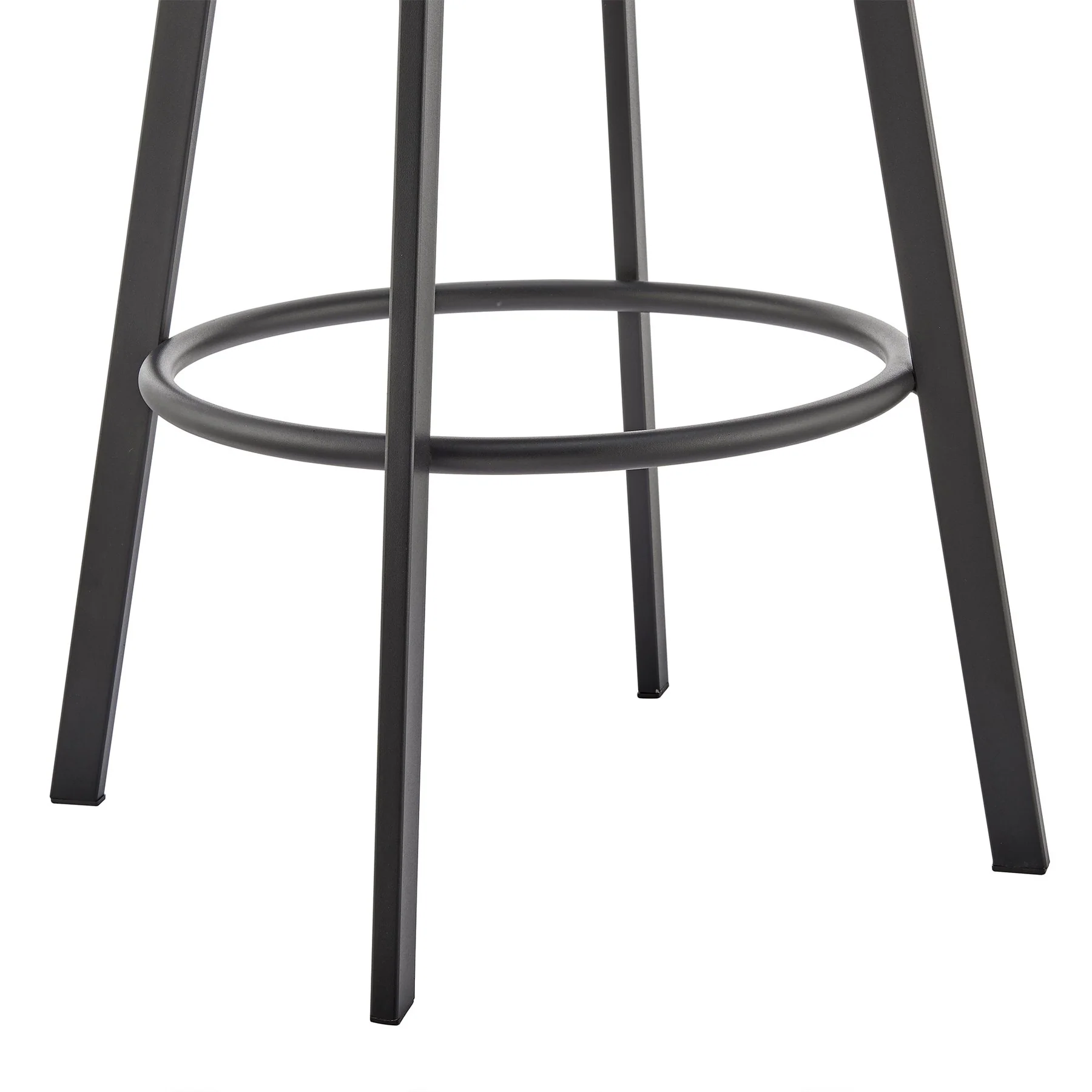 Eleanor Swivel Bar Stool in Black Metal with Gray Faux Leather - Image 8