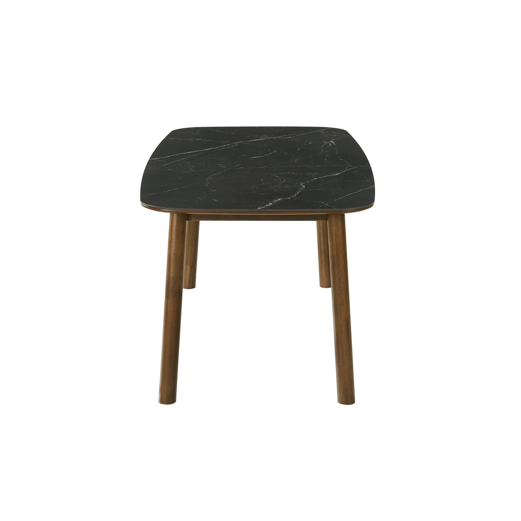 Emorie Mid-Century Modern 71 in. Rectangle Wood Dining Table in Walnut Finish with Sintered Stone Top - Image 3