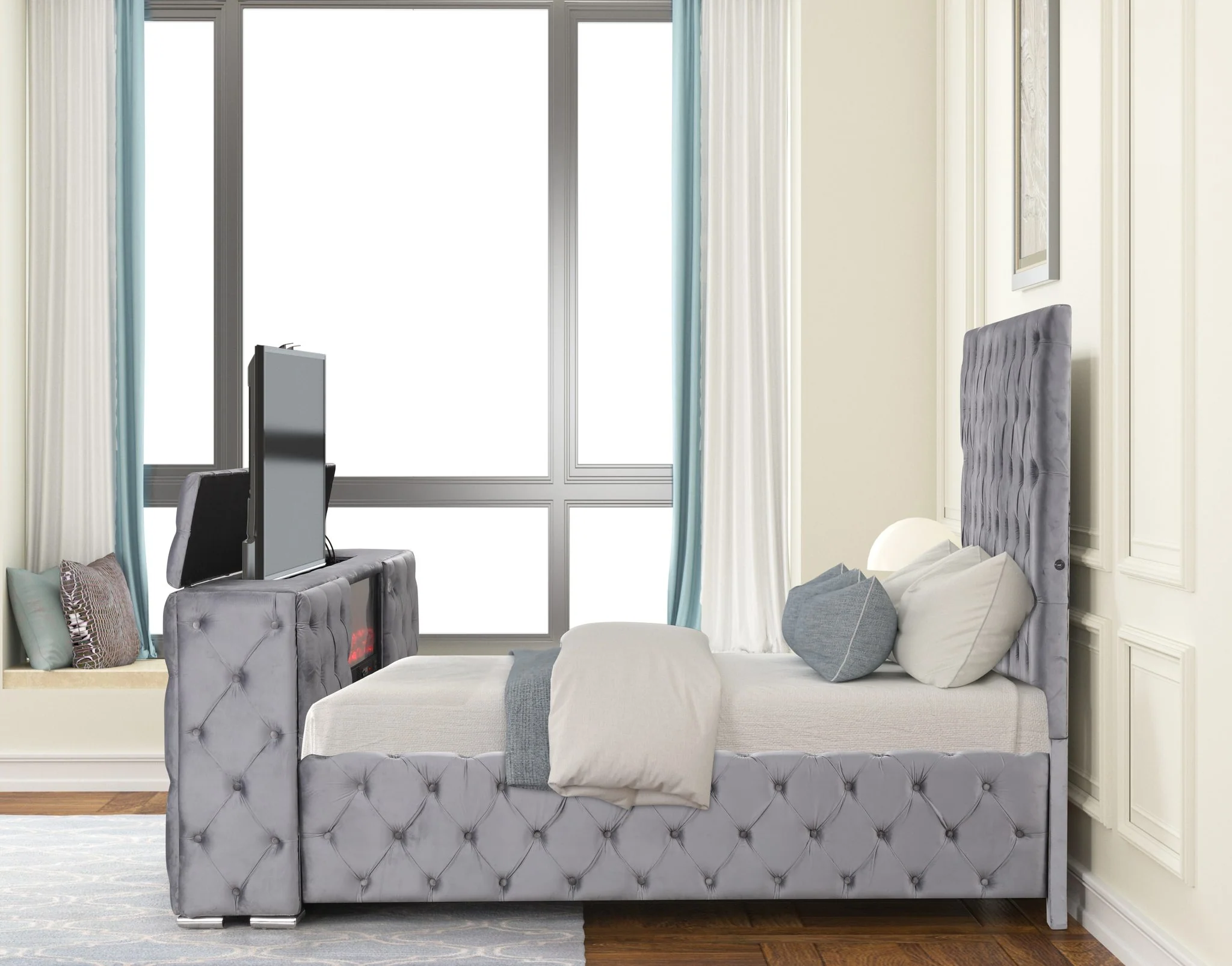 Encore King 4PC Bedroom Set Gray - Image 4